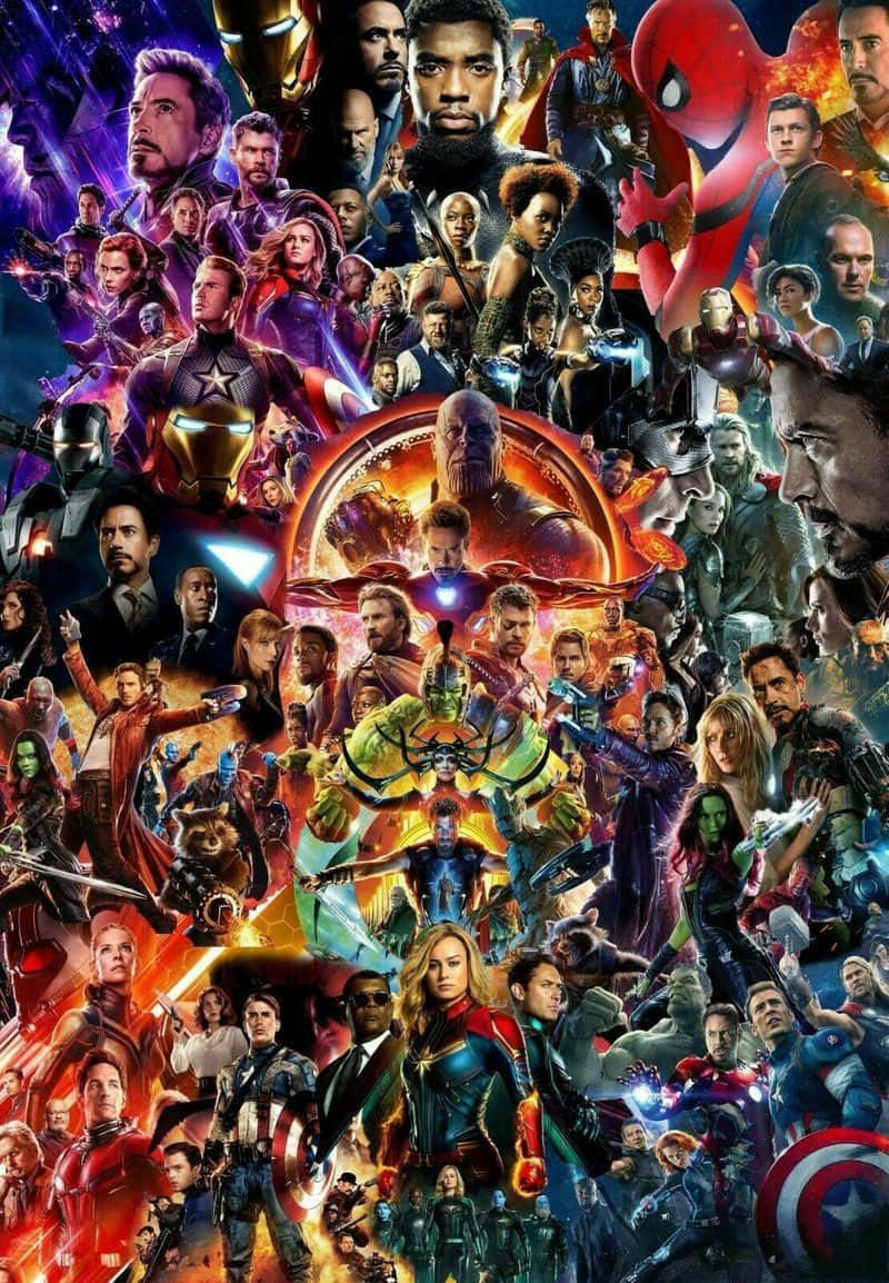 Avengers Endgame Superhero Collage Background