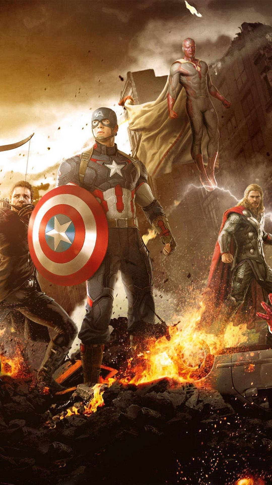 Avengers In Battle Field Android Background