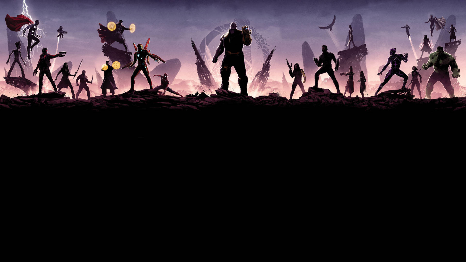Avengers Infinity War 4k Silhouettes Background