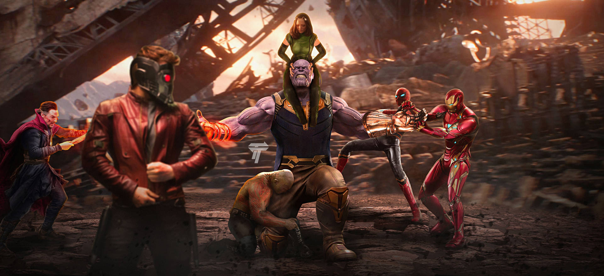 Avengers Infinity War 4k Titan Showdown Background