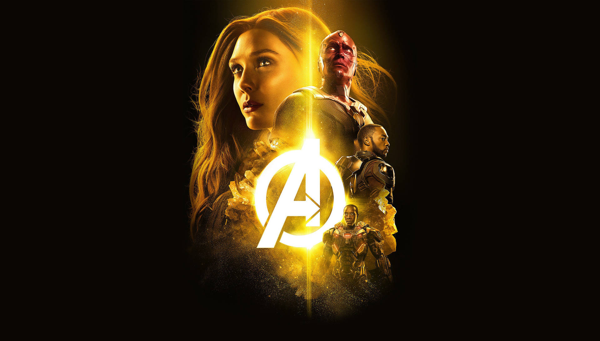 Avengers Infinity War 4k Yellow Light Background