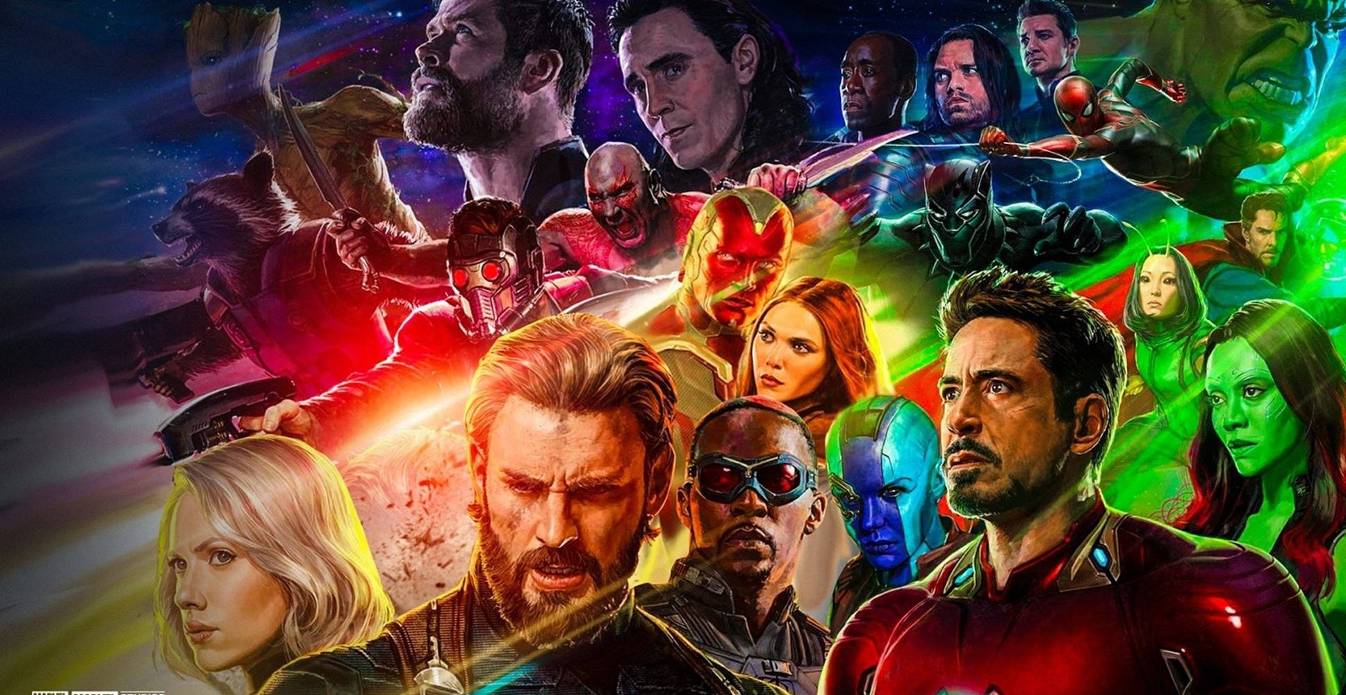 Avengers Infinity War Layered Collage Desktop Background