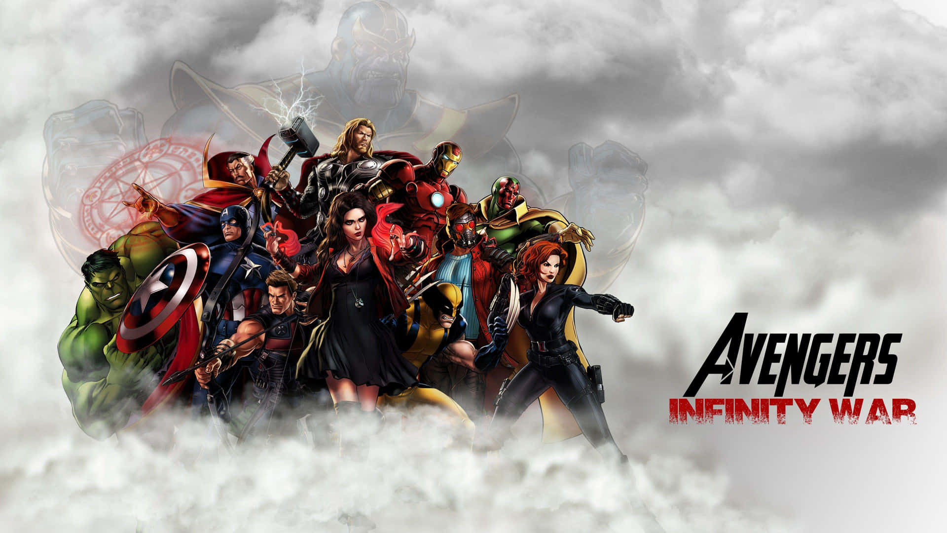 Avengers Infinity War Team Artwork Background
