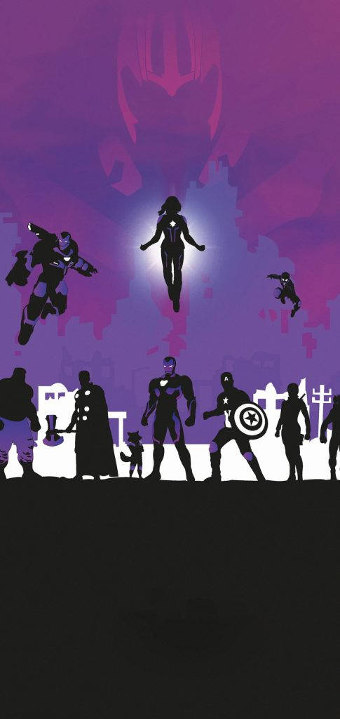 Avengers Iphone X Black Purple Background