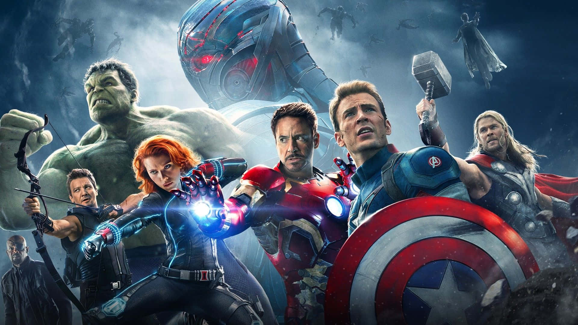 Avengers Laptop With Ultron Background