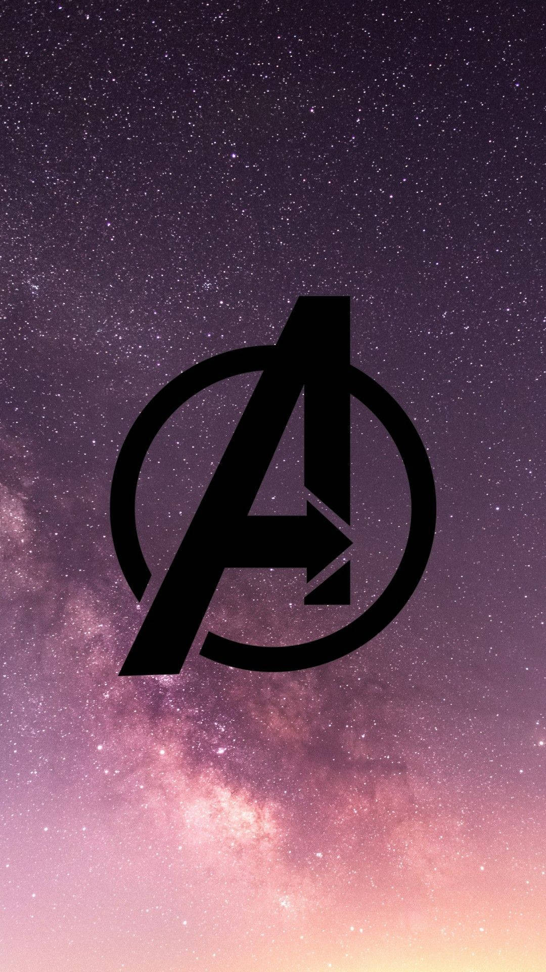 Avengers Logo In Galaxy Background