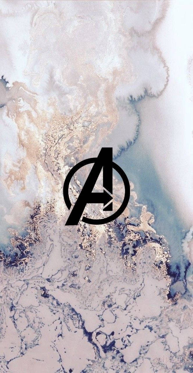 Avengers Logo Marvel Aesthetic With White Backdrop