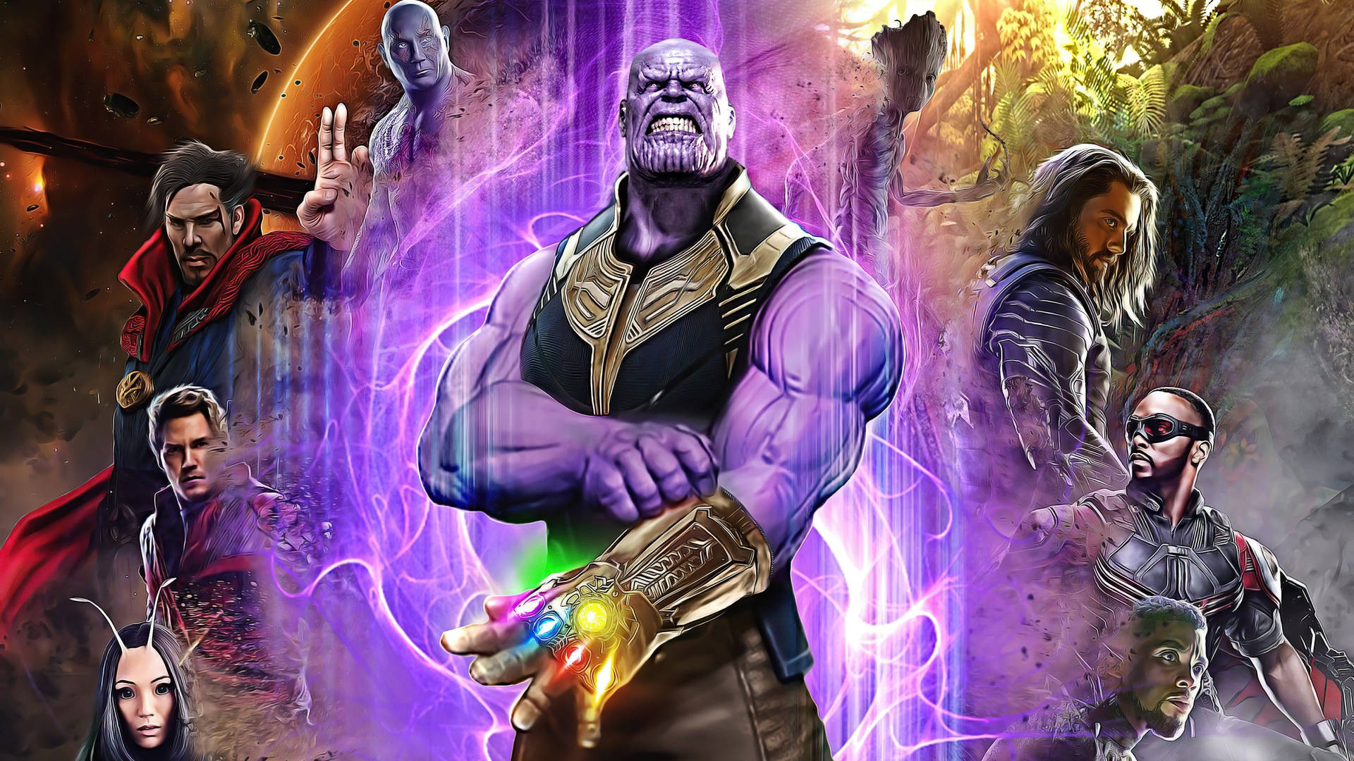 Avengers Movie Poster Thanos Hd Background