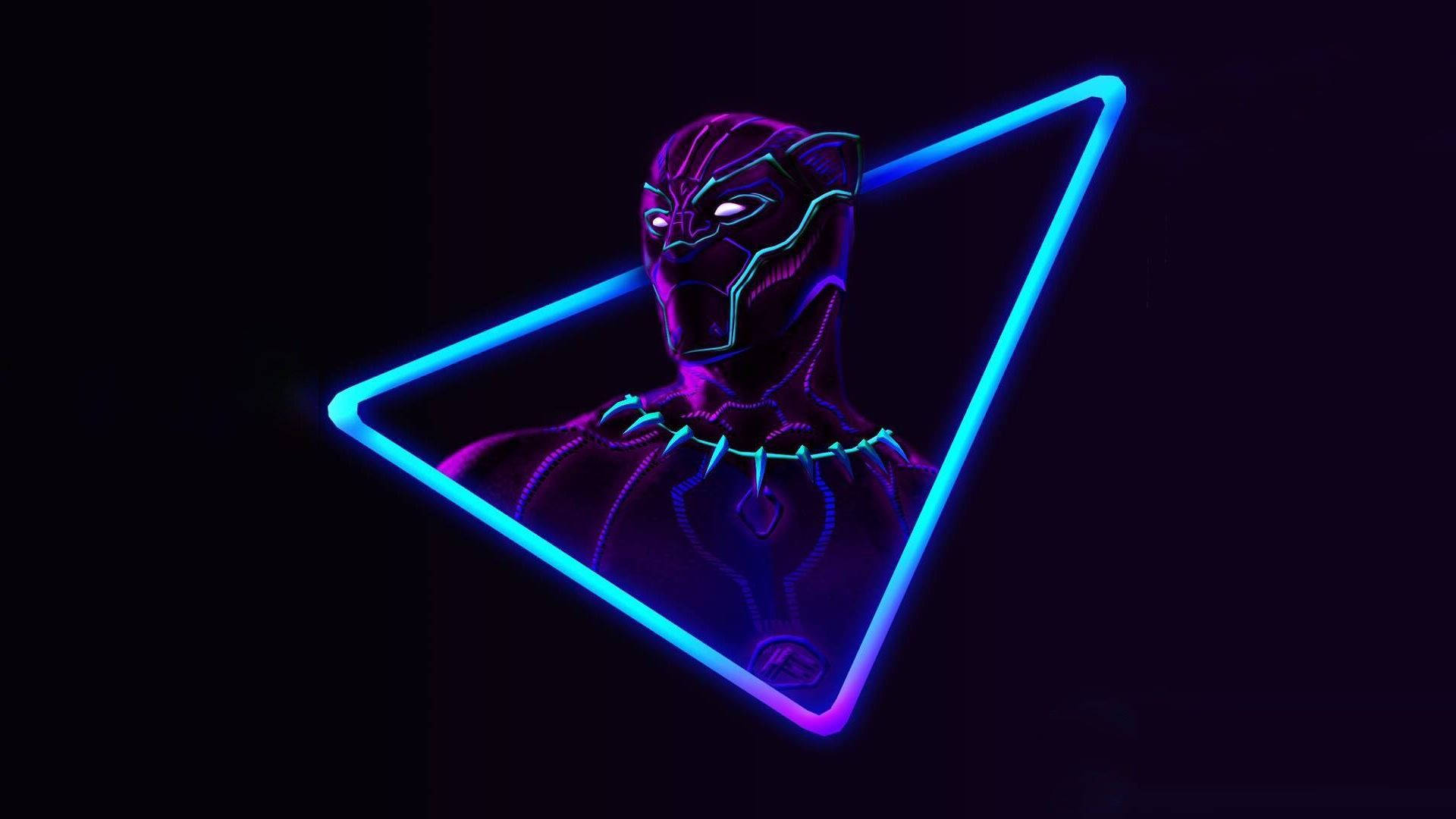 Avengers Neon Black Panther Desktop