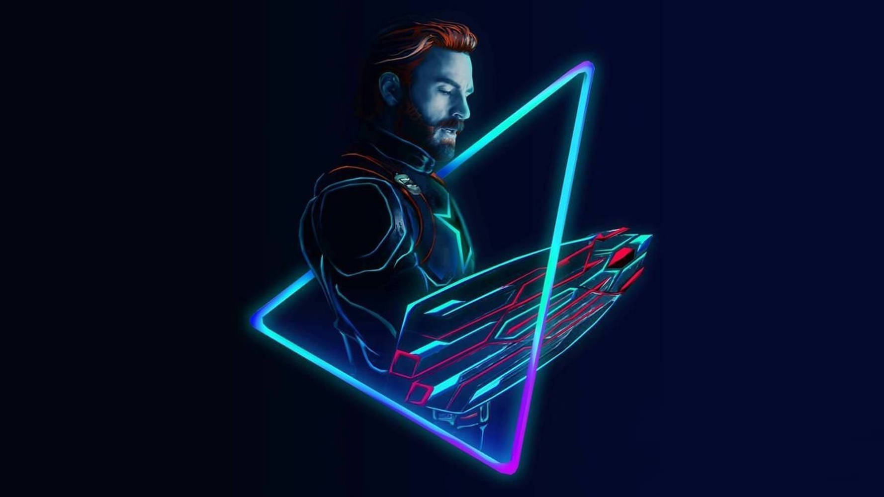 Avengers Neon Captain America Desktop Background