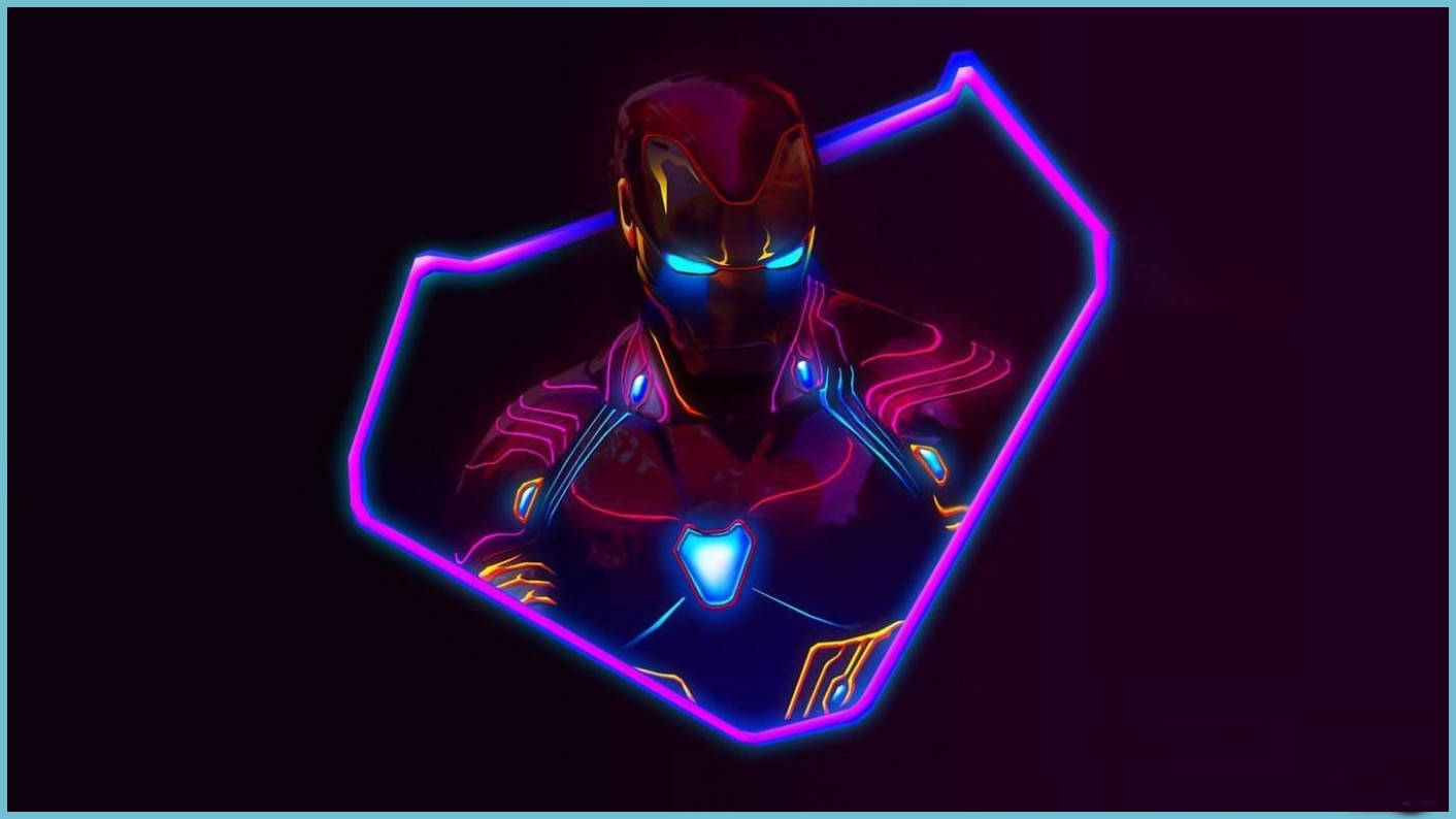 Avengers Neon Iron Man Desktop Background