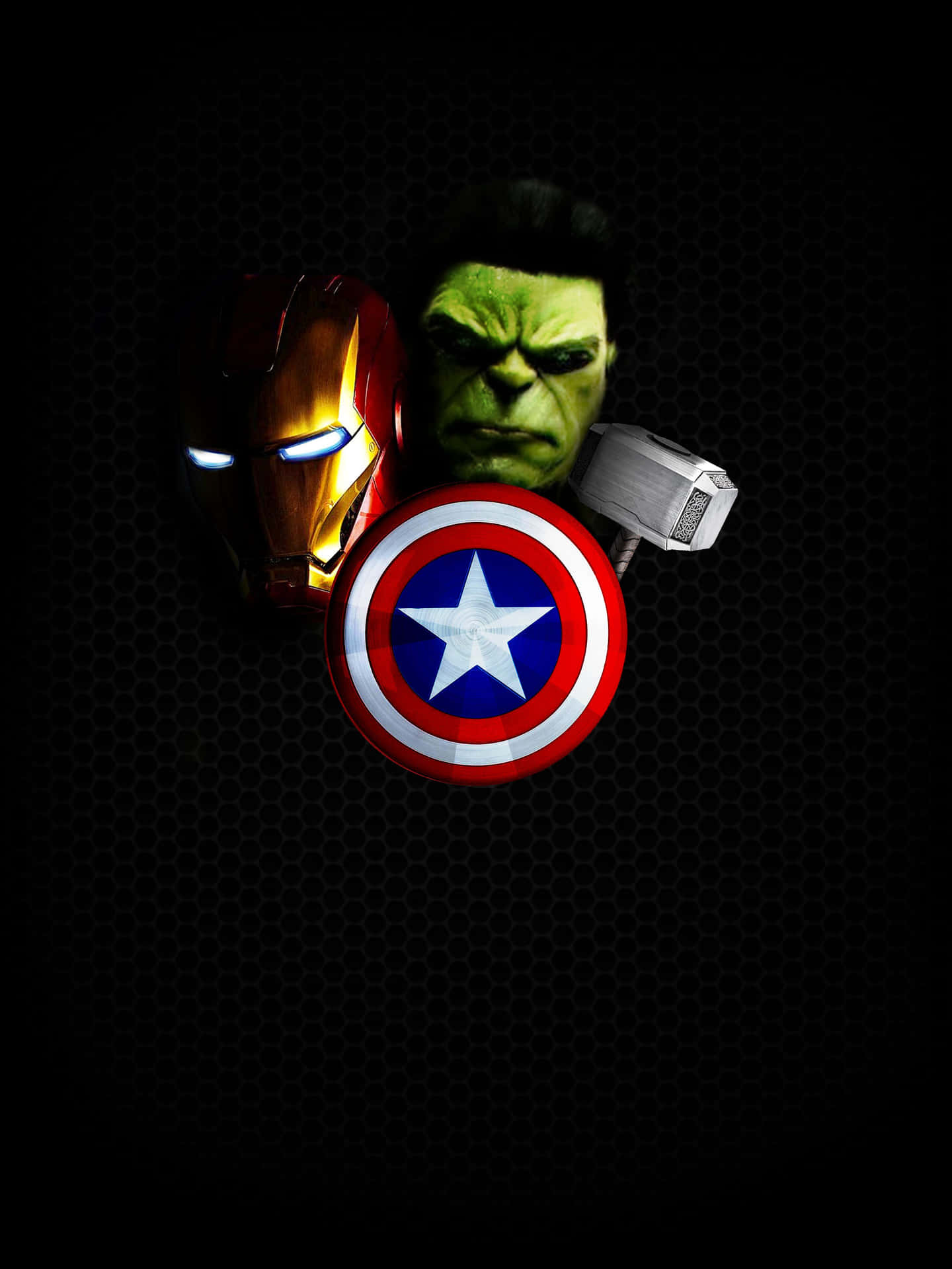 Avengers Shield And Hulk On A Black Background Background