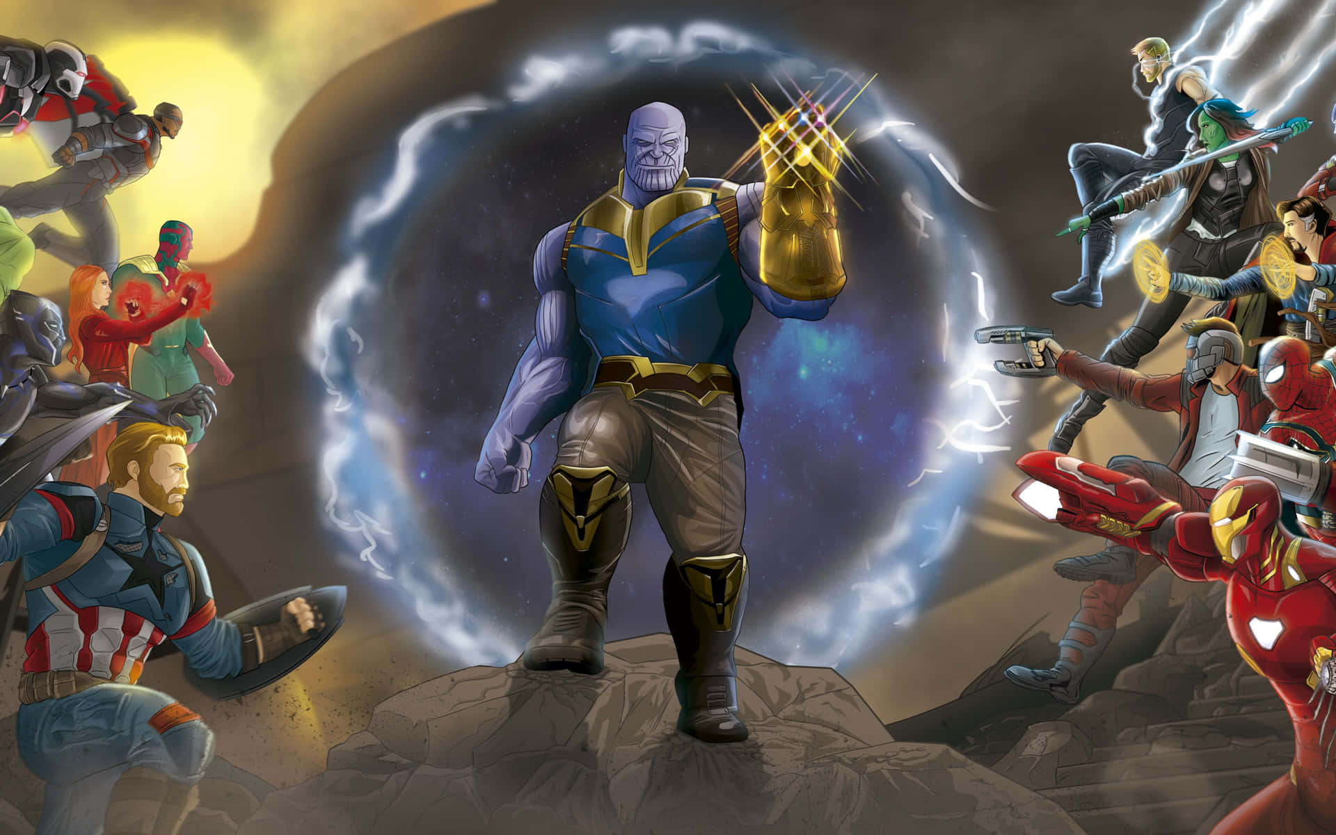 Avengers Showdownwith Thanos Background