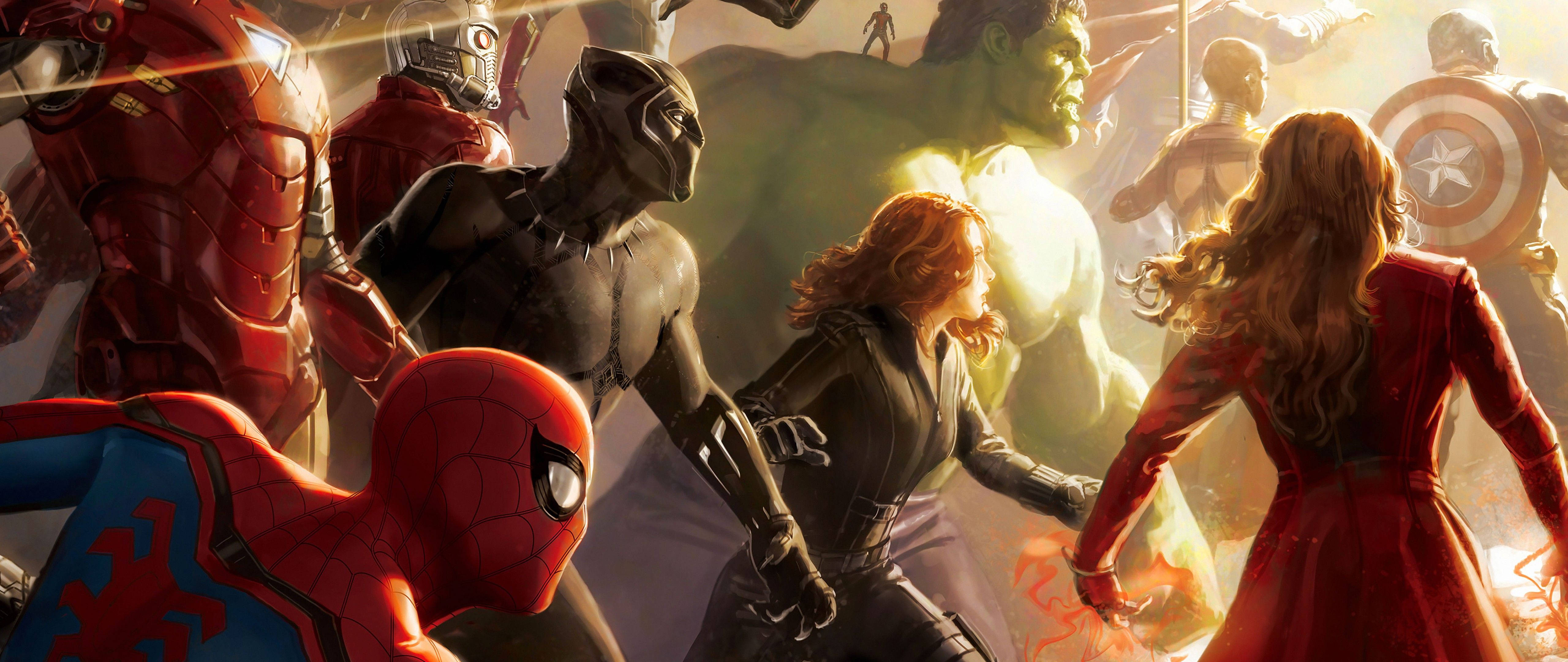 Avengers Superheroes Attack Desktop Background