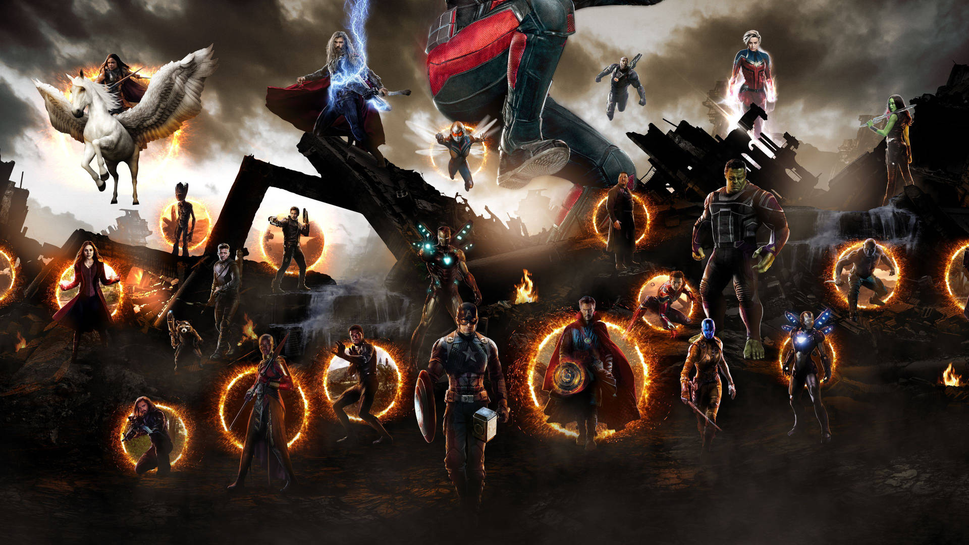Avengers Unite In 4k Definition Background