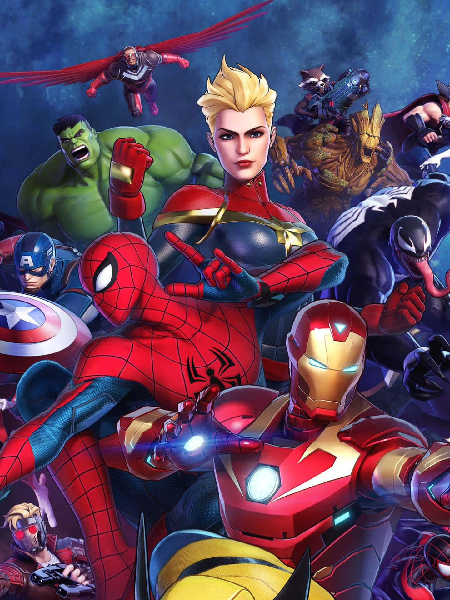 Avengers With Captain Marvel Ipad Background