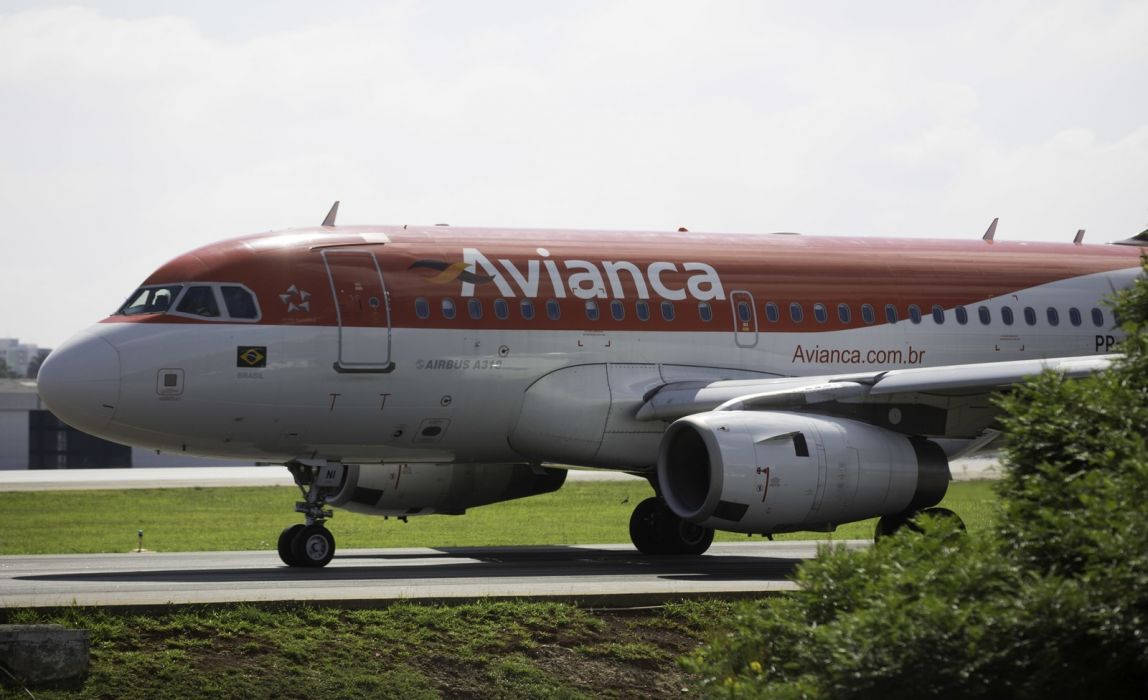 Avianca Airline Airbus A318 On Runway Background