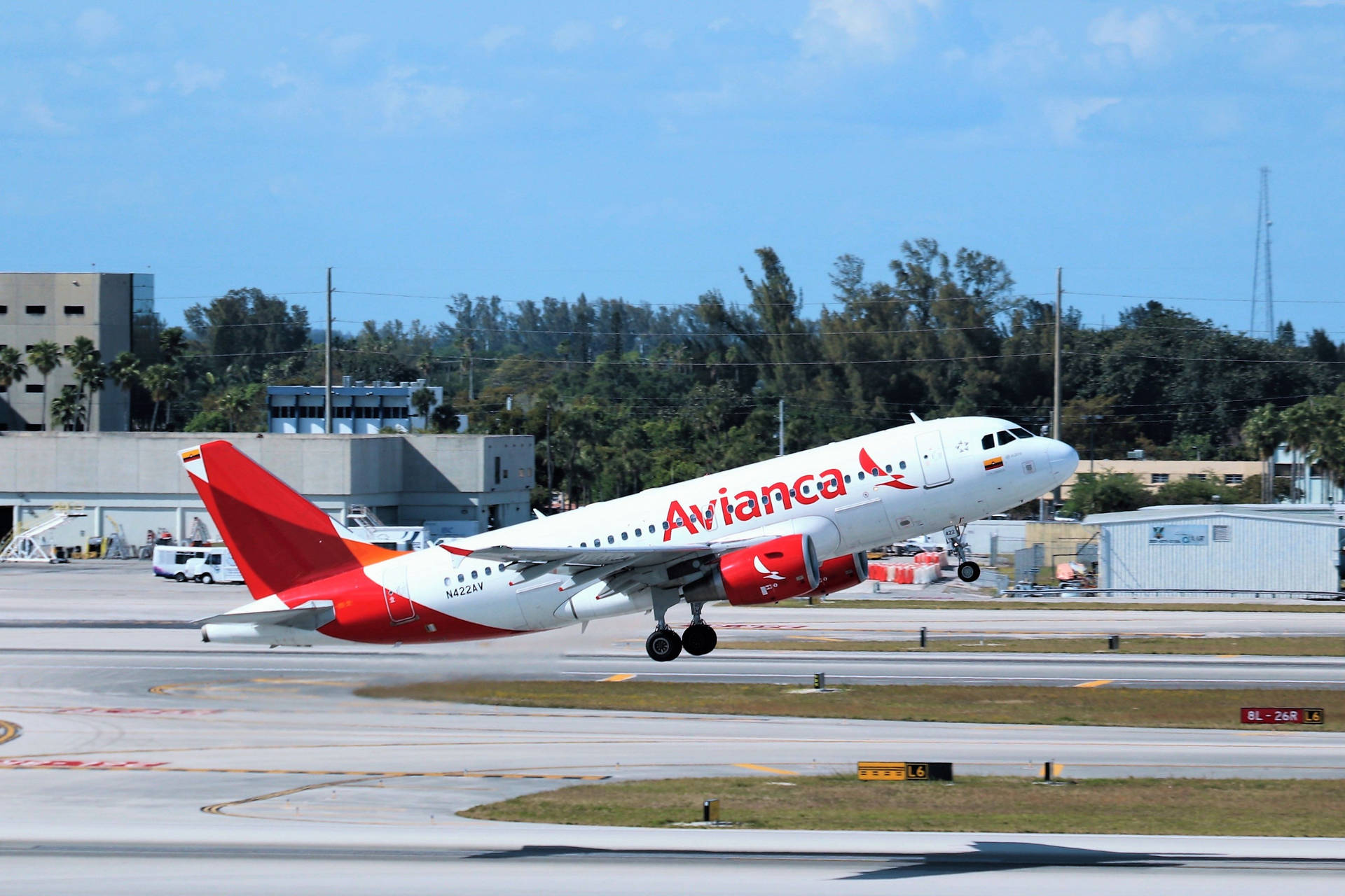 Avianca Airline Airbus A320 Take Off Background