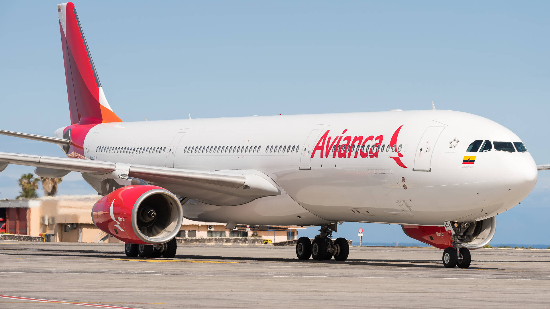 Avianca Airline Airbus A330-300 Plane Landing Gear Background