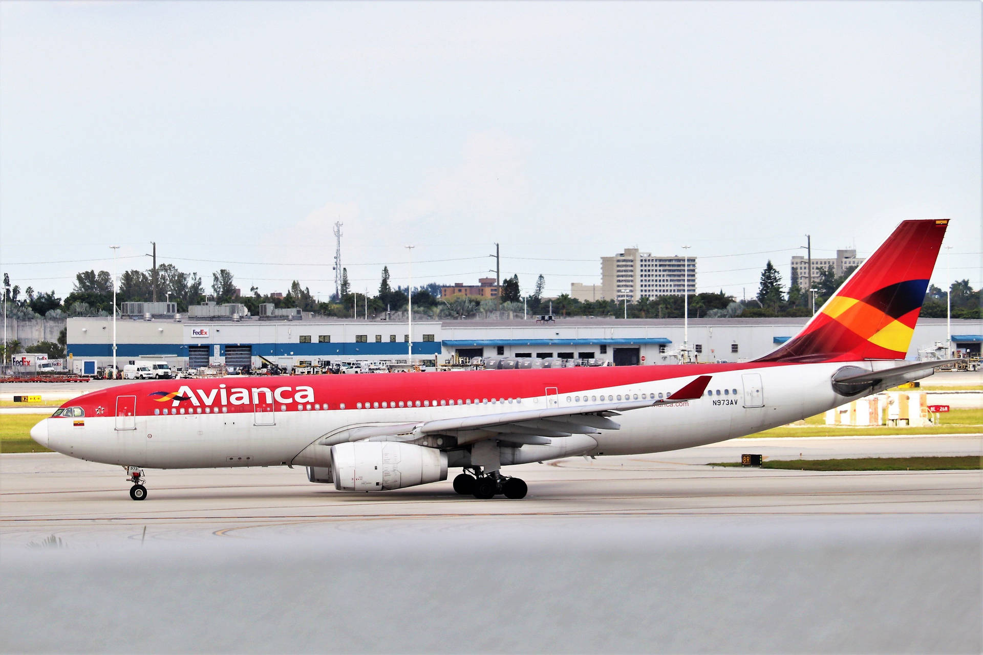 Avianca Airline Airbus A330 Aircraft At Airport Background