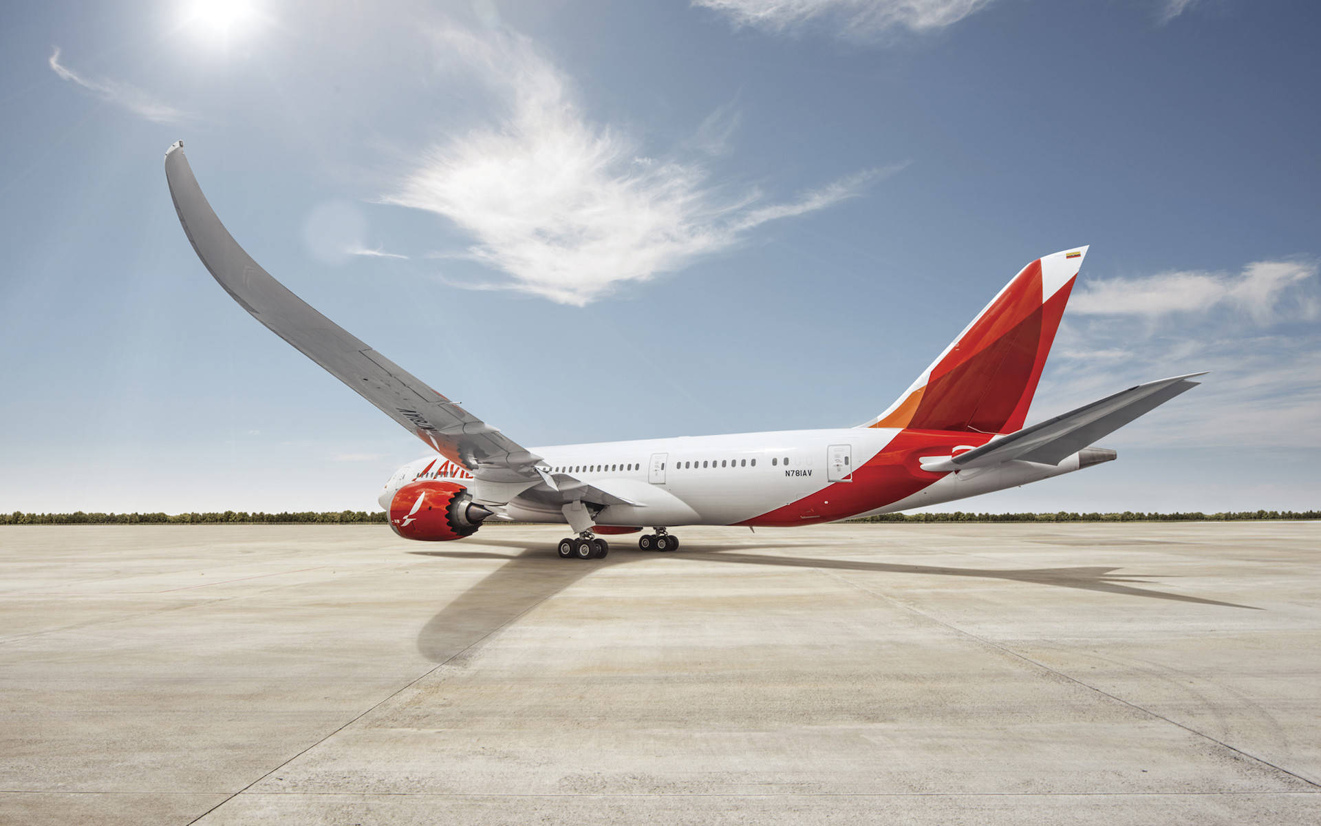 Avianca Airline Boeing 787 Plane Ground Level Shot