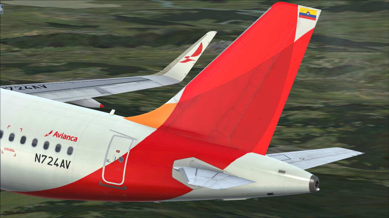 Avianca Airline N724av Airbus A320 Empennage Background