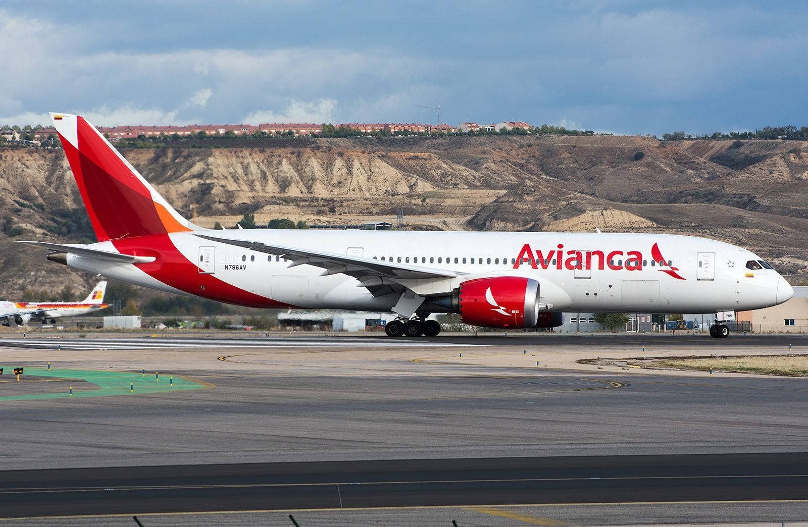 Avianca Boeing 787-8 Dreamliner At Madrid Airport Background