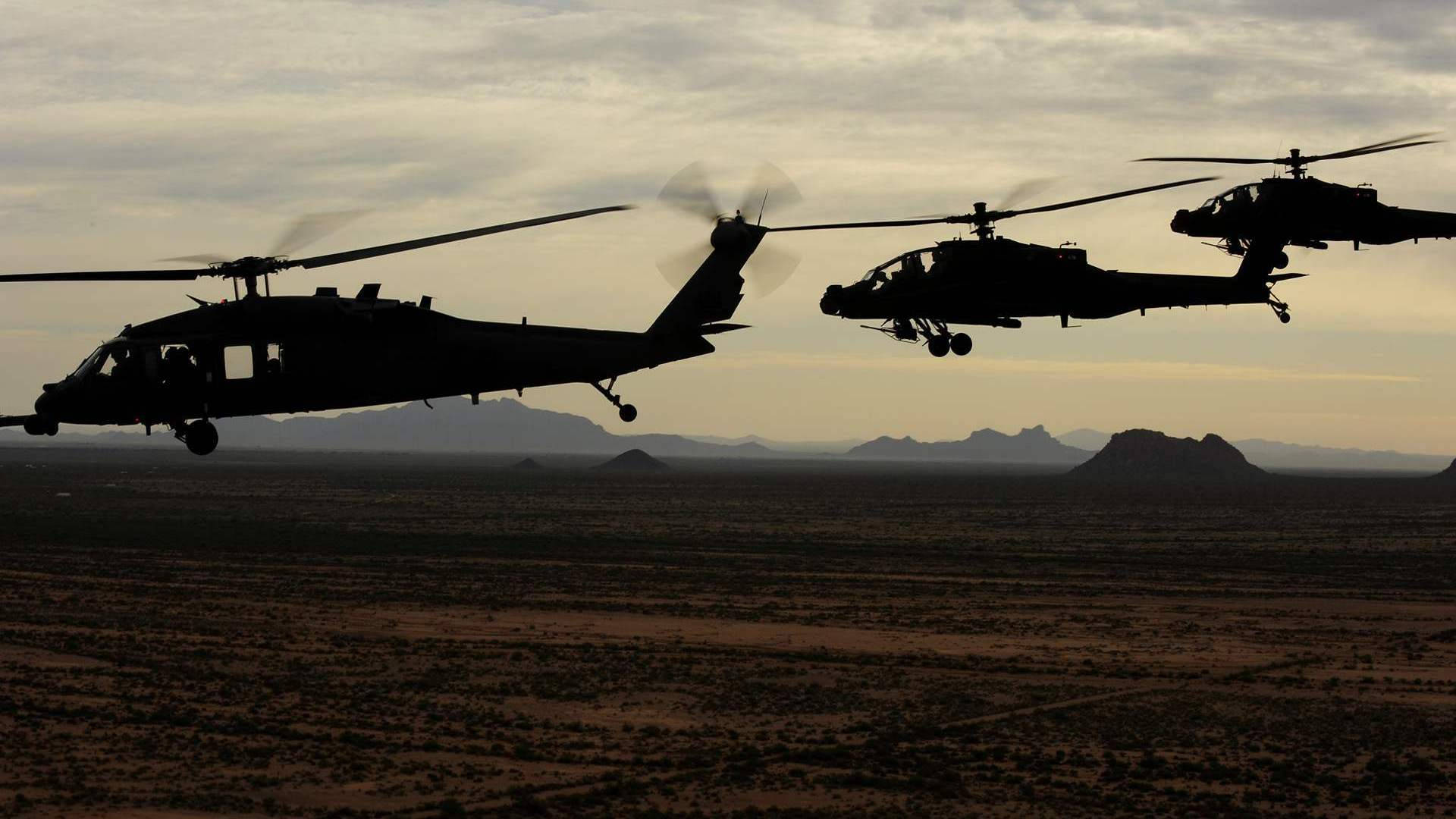 Aviation Army Black Hawk Helicopters Background