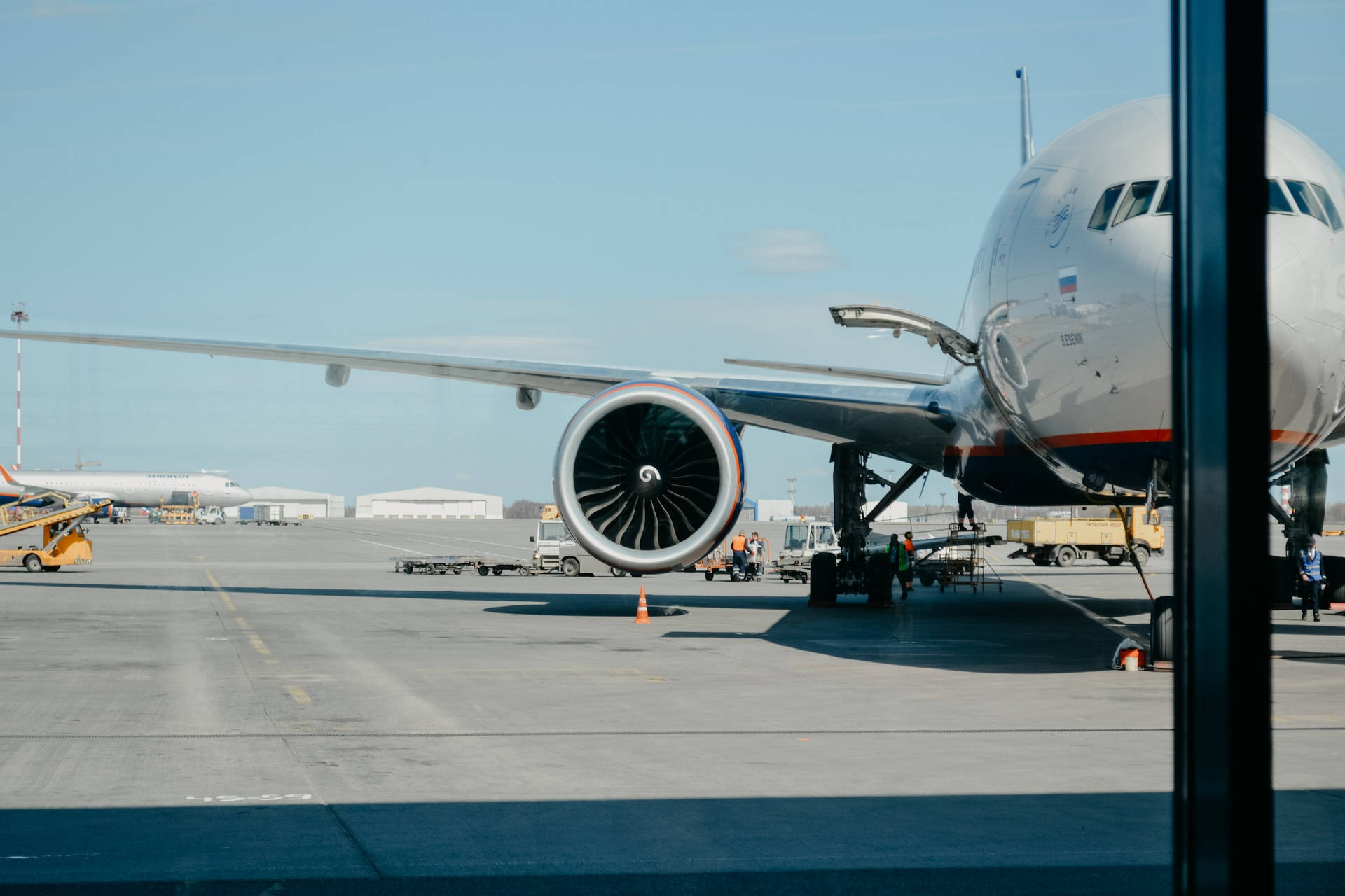 Aviation Jumbo Jet Passenger Airplane Background