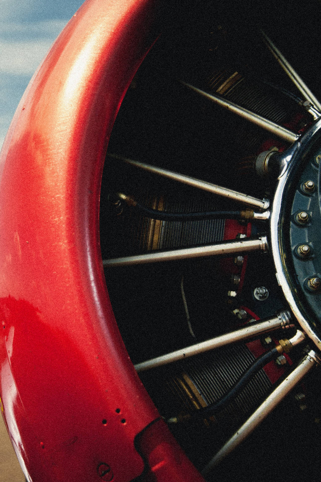 Aviation Red Jet Engine