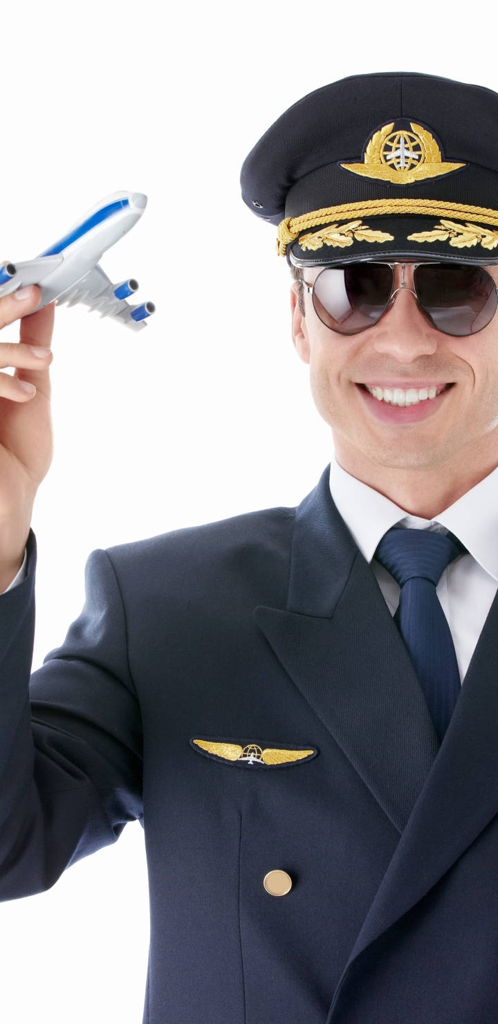 Aviator Holding Model Airplane Background