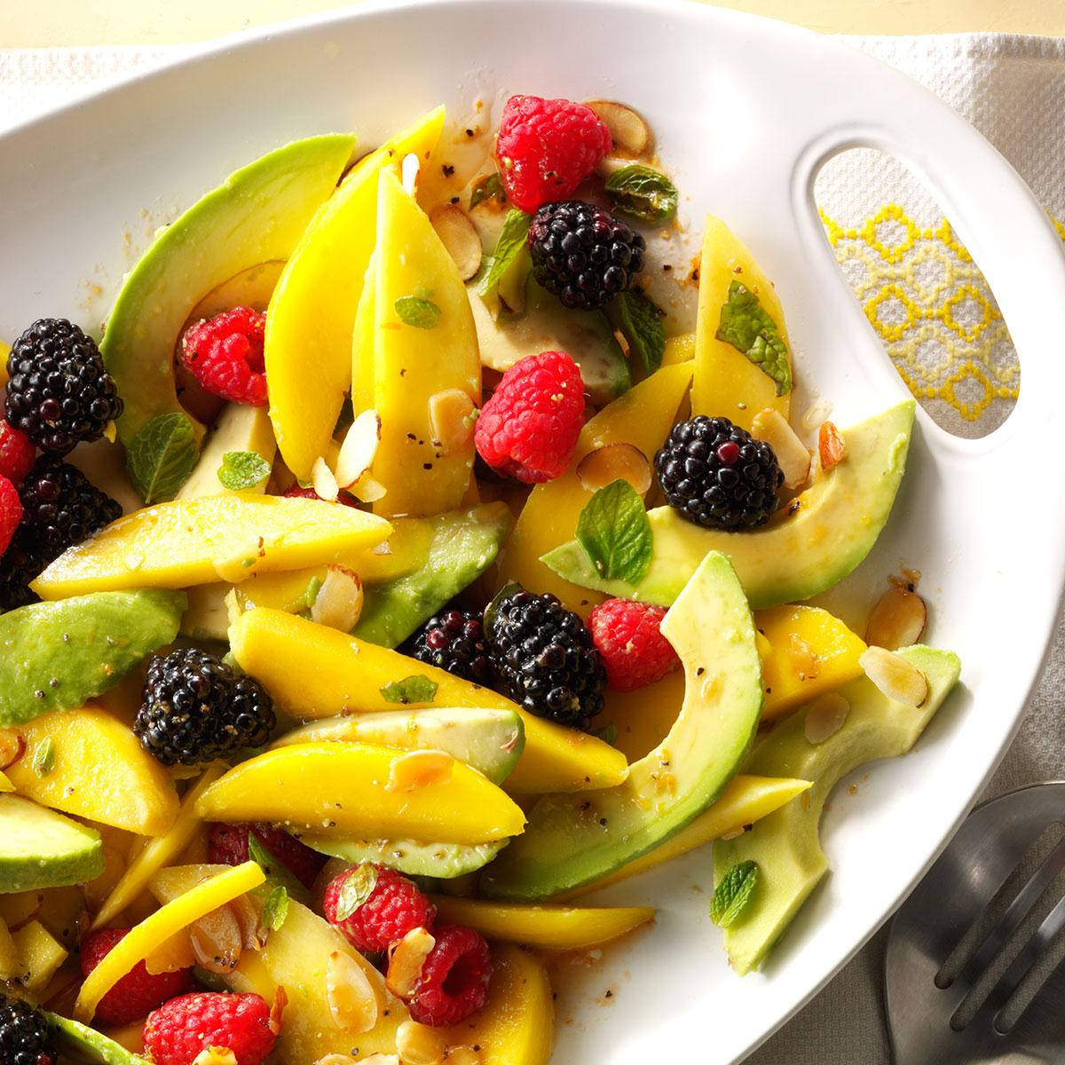 Avocado And Berries Salad Background