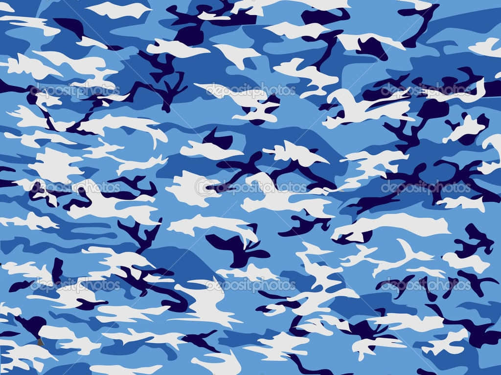 Avoid Detection With Blue Camo Background