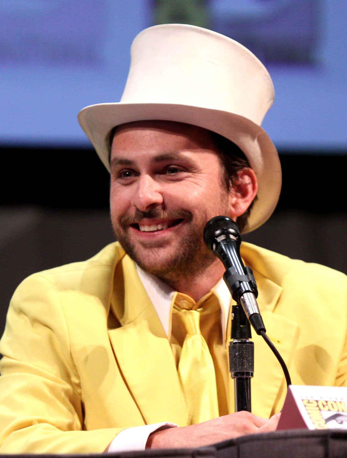 Award-winning Actor Charlie Day In A Stylistic Monochrome Portrait. Background