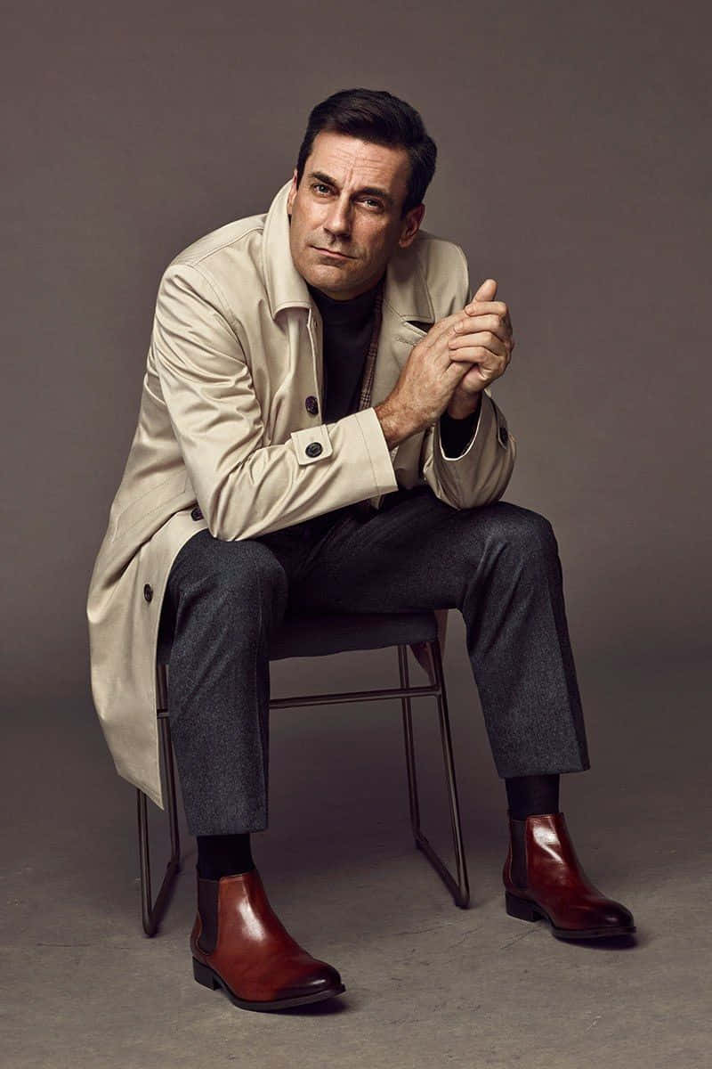 Award-winning Actor Jon Hamm In A Casual Yet Sophisticated Attire Background