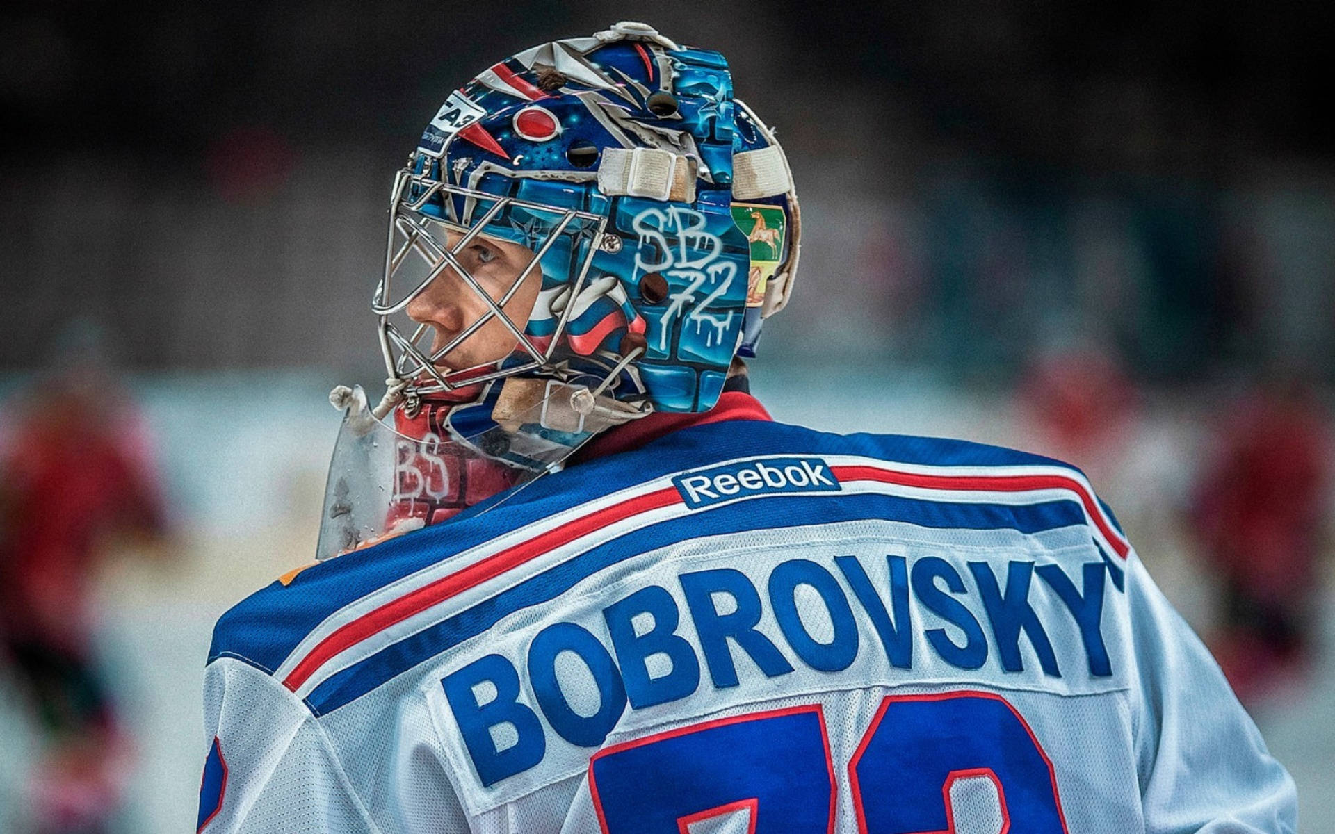 Award-winning Goaltender Sergei Bobrovsky In Action Background