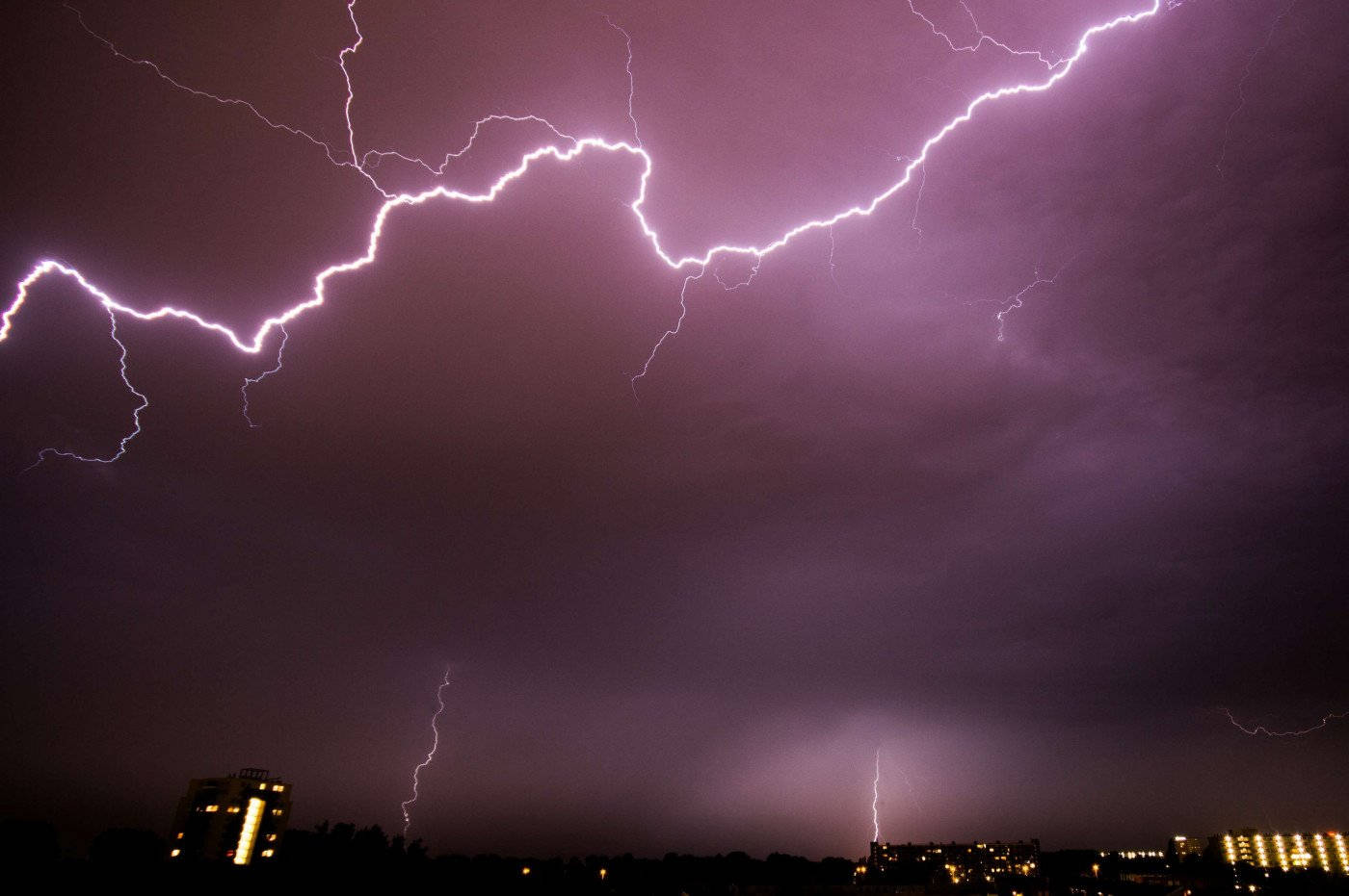 Awe-inspiring Purple Thunderstorm Background