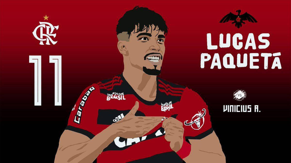 Awesome 2d Illustration Lucas Paquetá Background