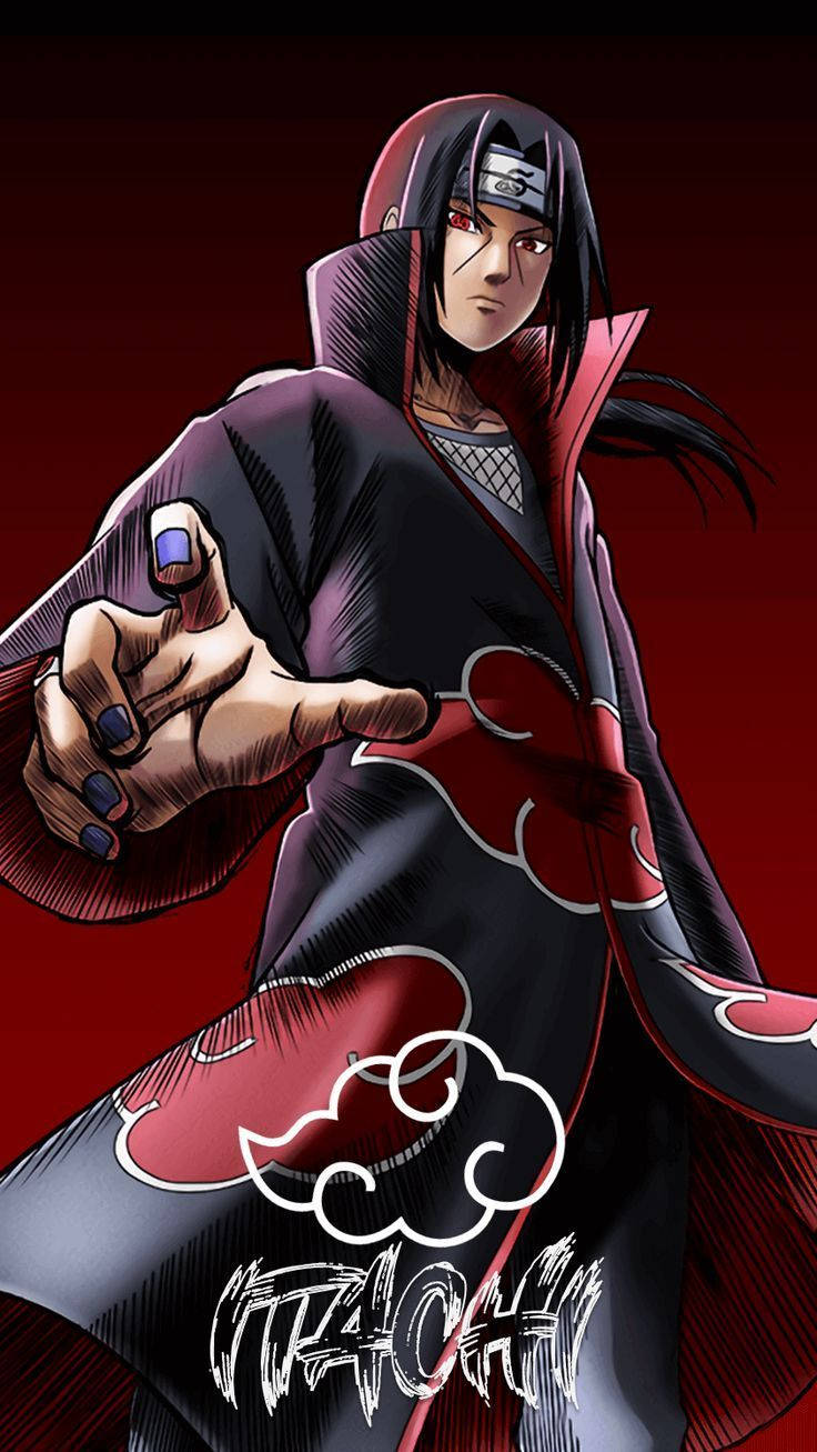 Awesome Akatsuki Itachi Red Artwork Background