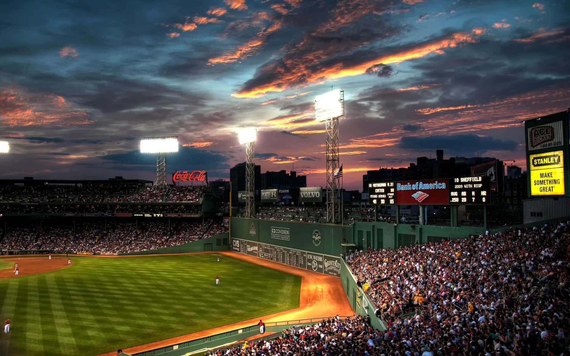 Awesome Baseball With Crowd Background