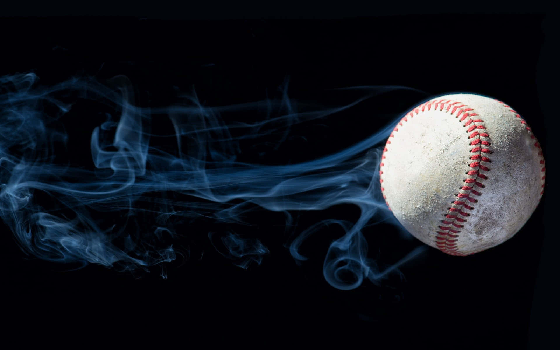 Awesome Baseball With Smoke Background