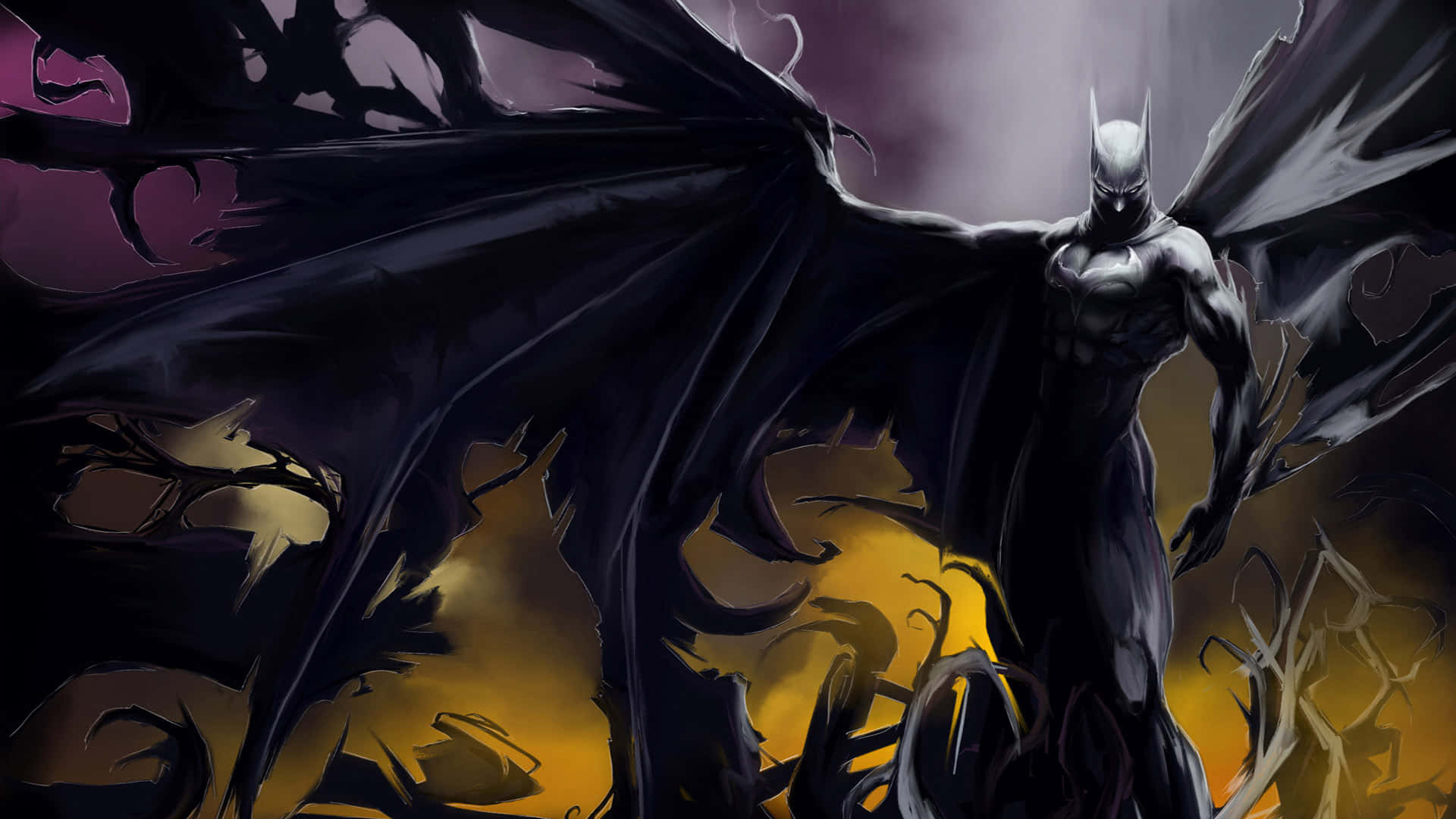 Awesome Batman Is On The Scene Background