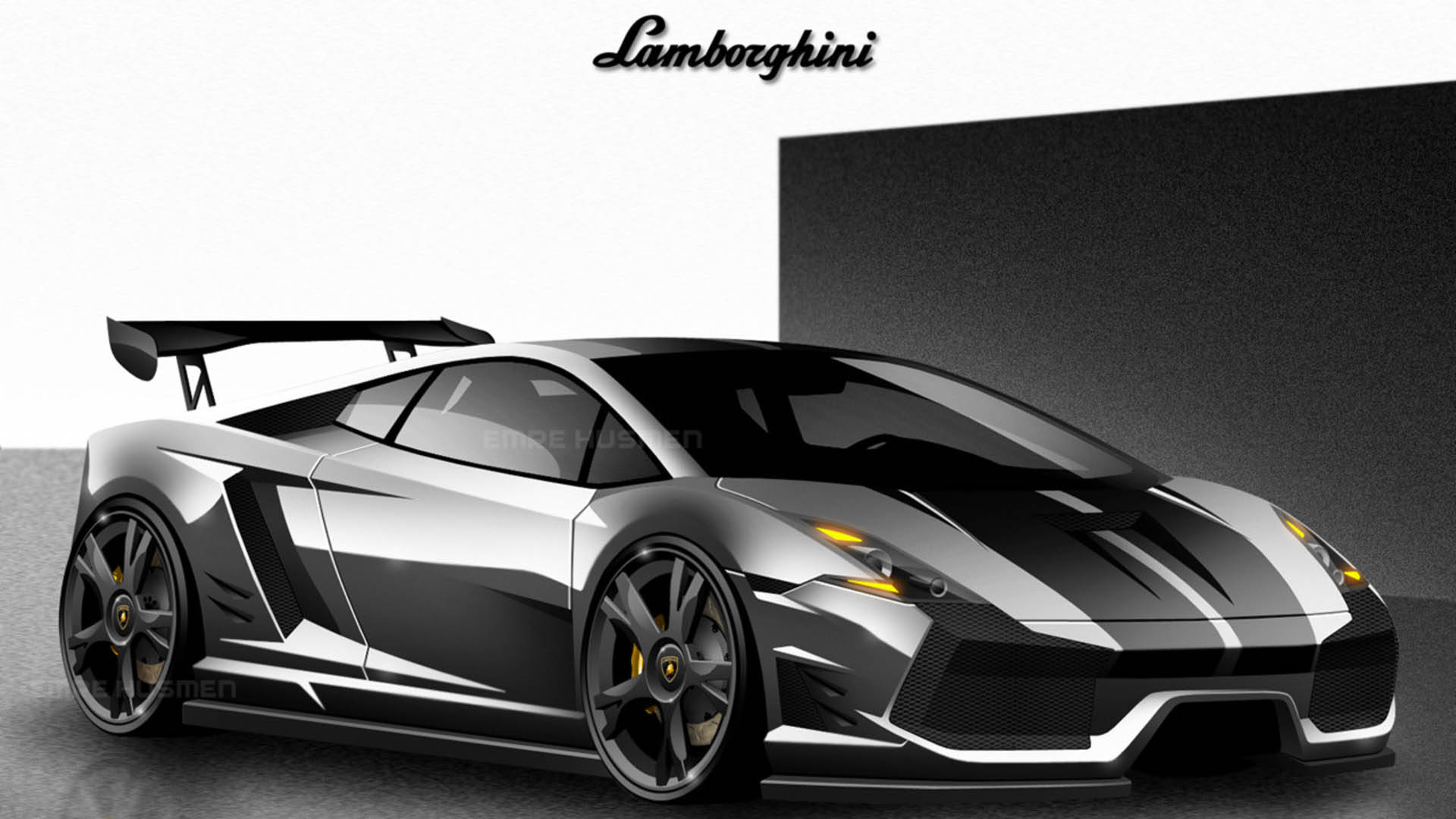 Awesome Black Lamborghini Background