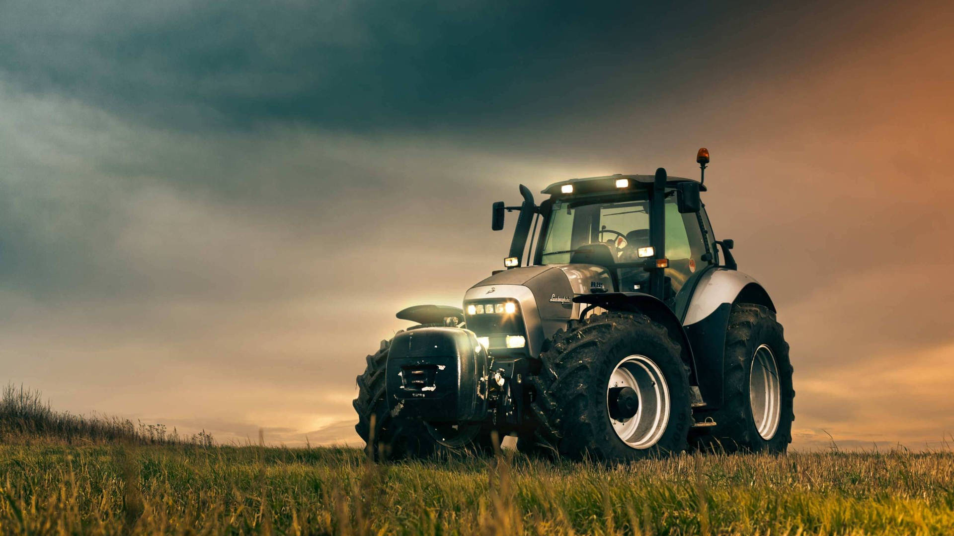 Awesome Gray Lamborghini Tractor Background