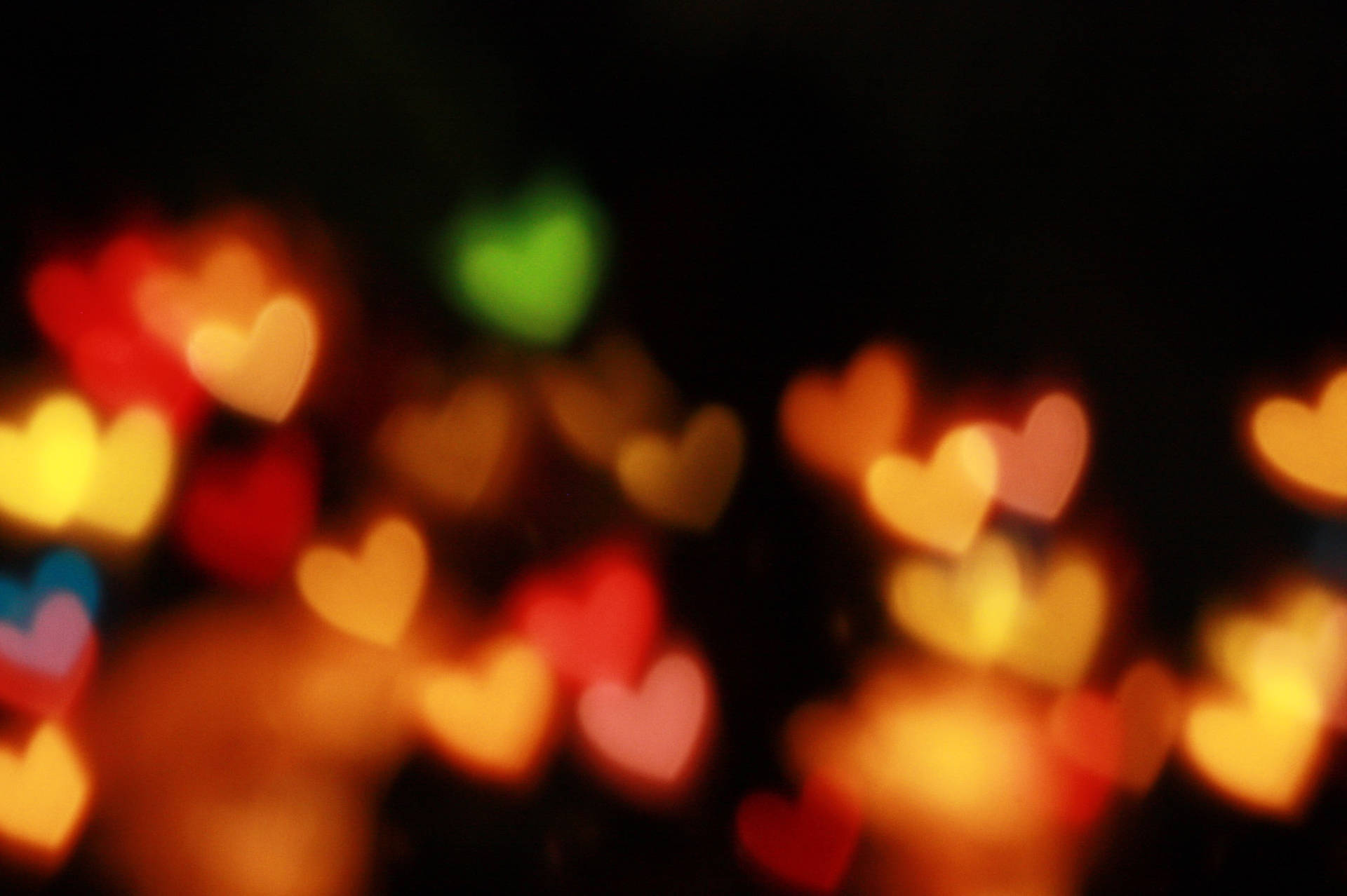 Awesome Heart Bokeh Background