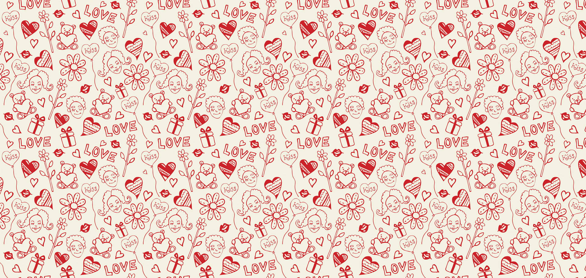 Awesome Heart Doodle Background