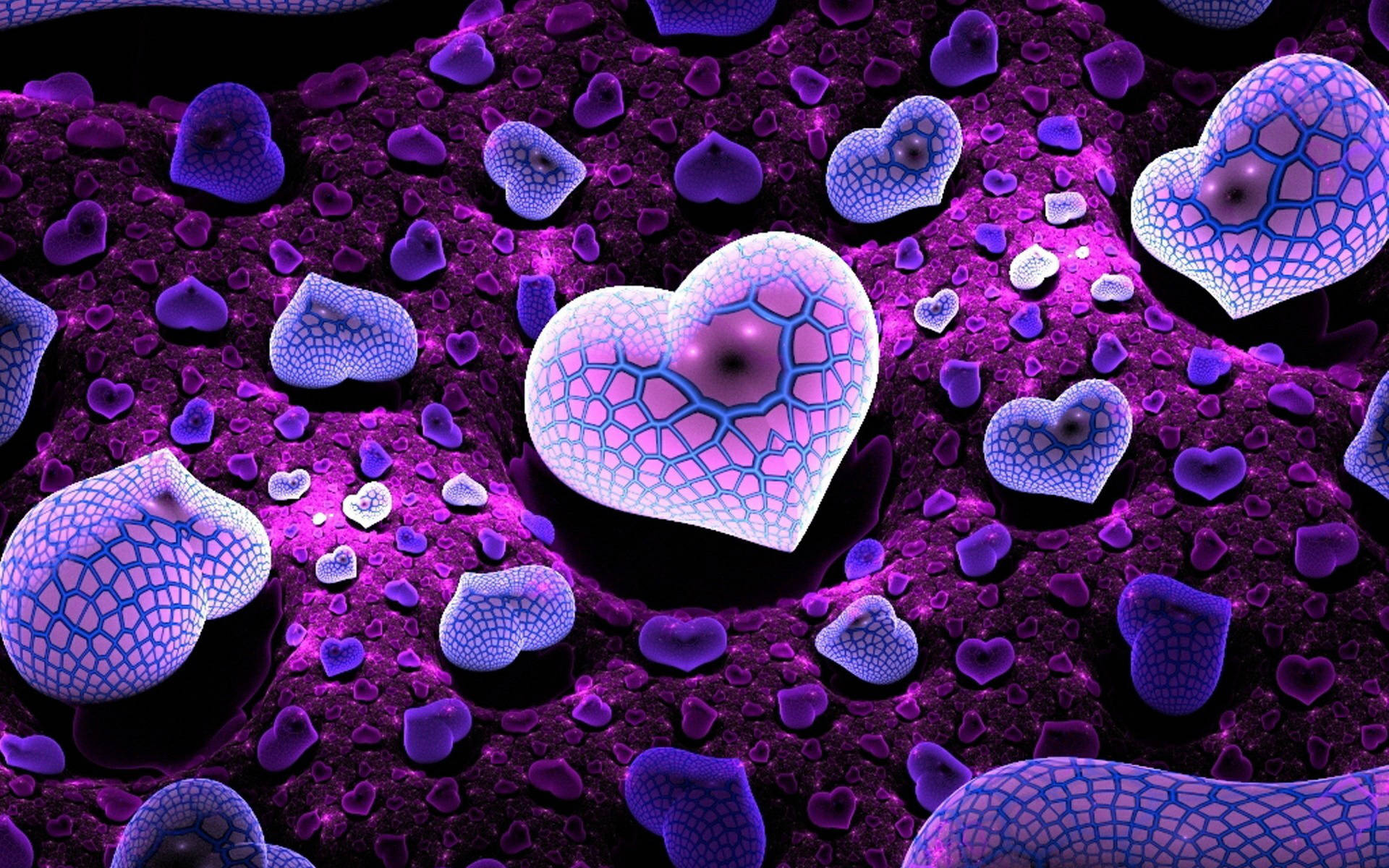 Awesome Heart Purple Background