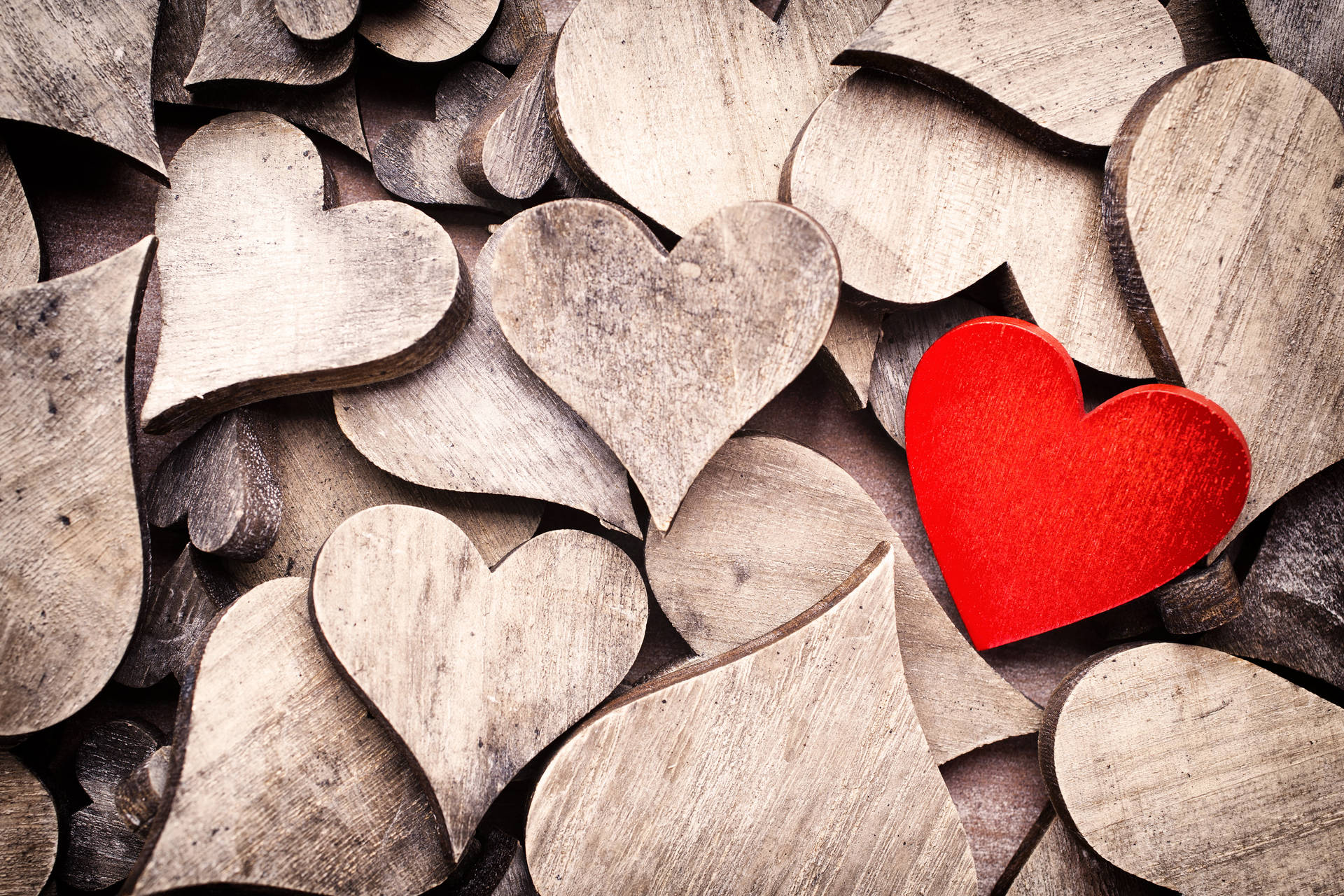 Awesome Heart Wooden Background
