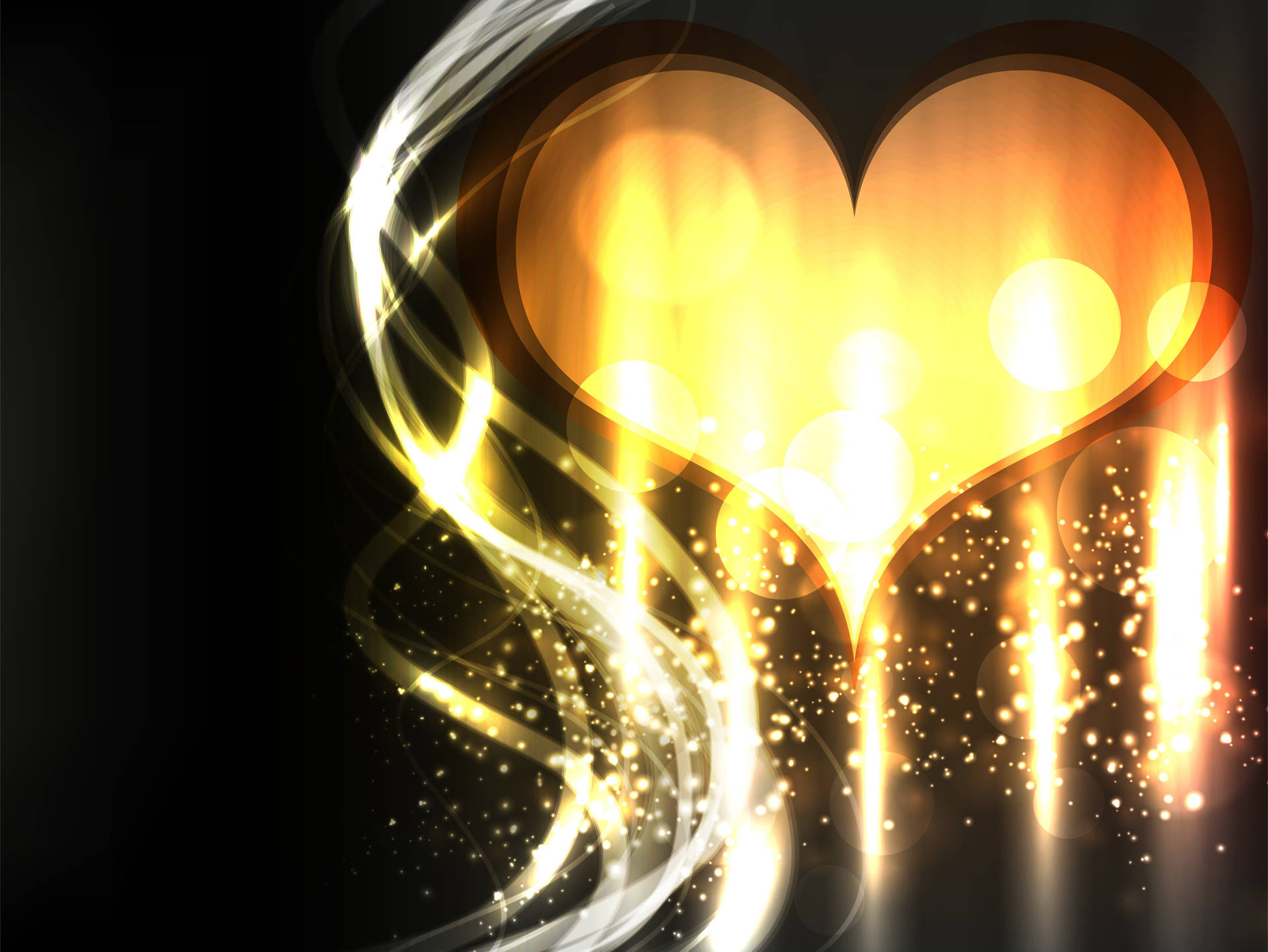 Awesome Heart Yellow Background