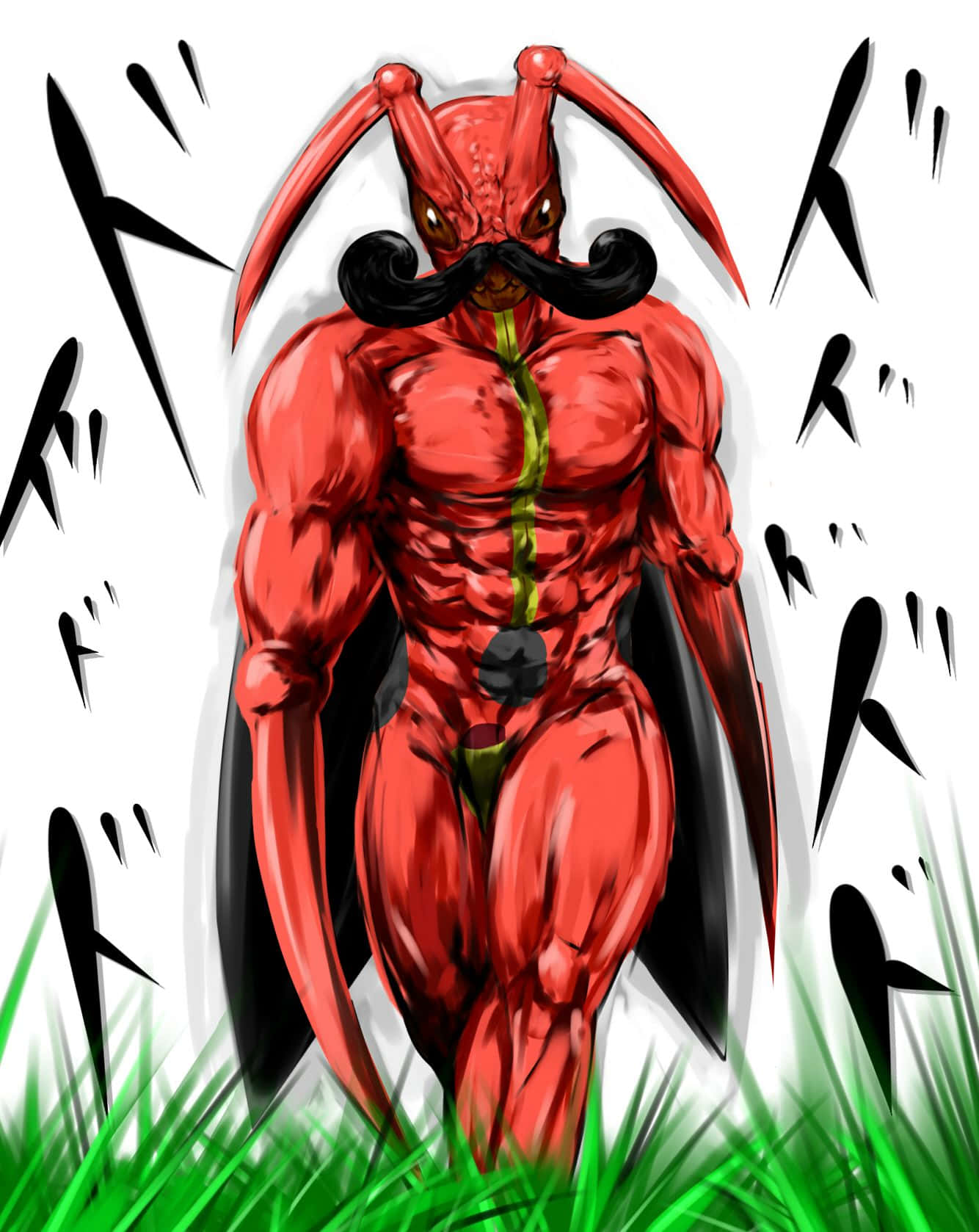 Awesome Kricketune Walking On Grass Background